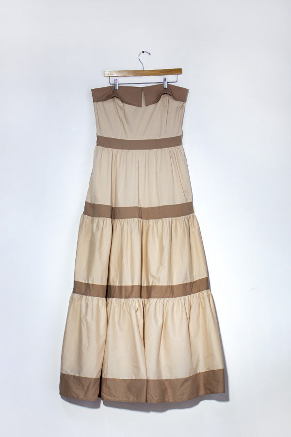 Maxi Vestido Straple Beige