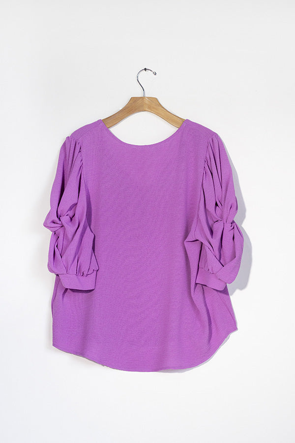 Blusa manga abullonada lila