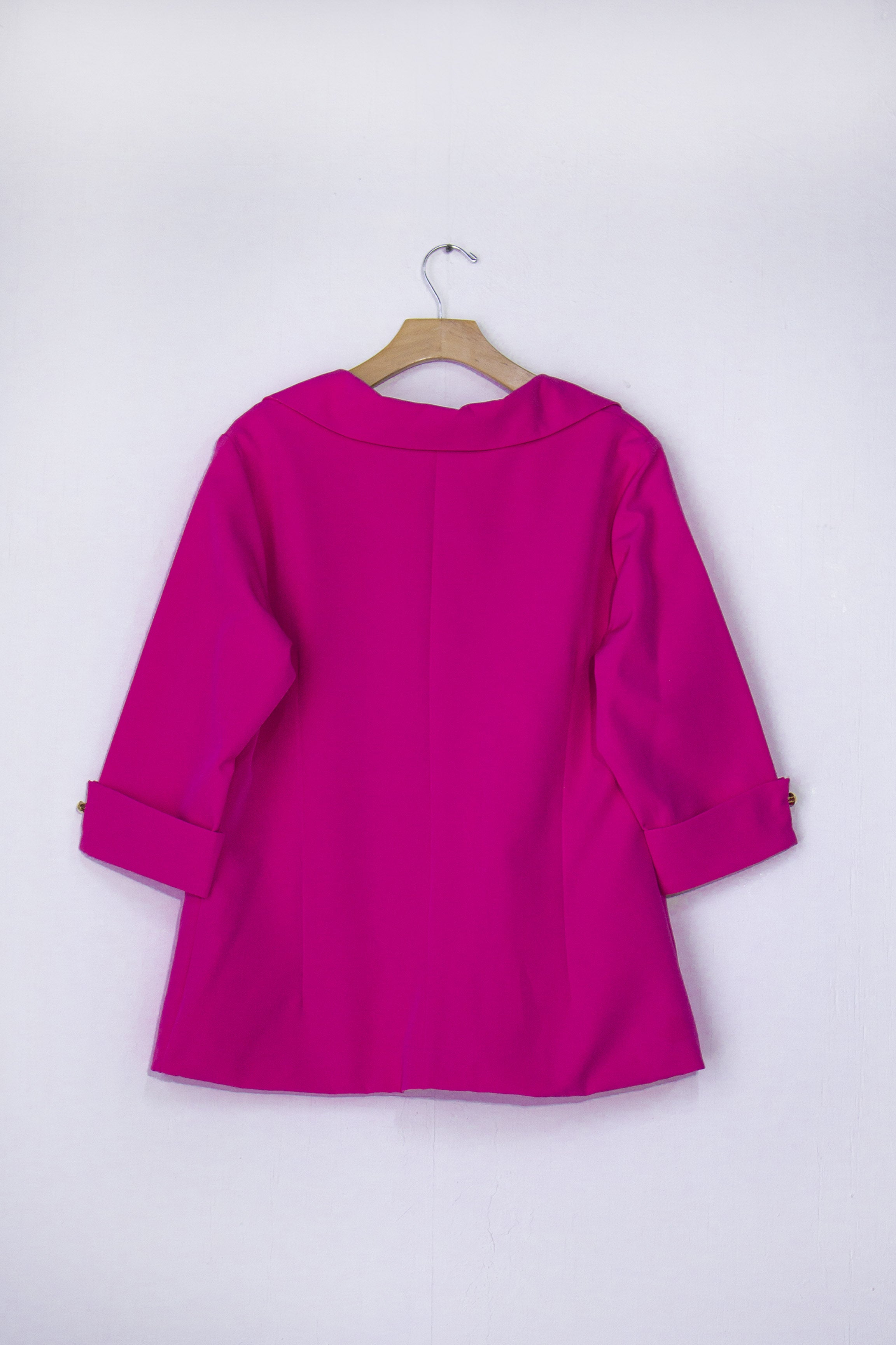 Blazer Manga 3/4 Liso fucsia