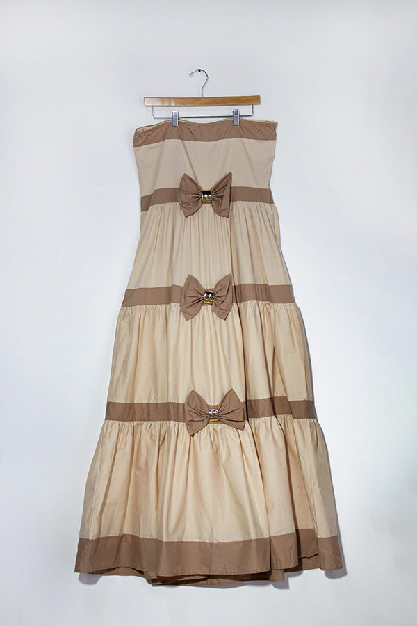 Maxi Vestido Straple Beige
