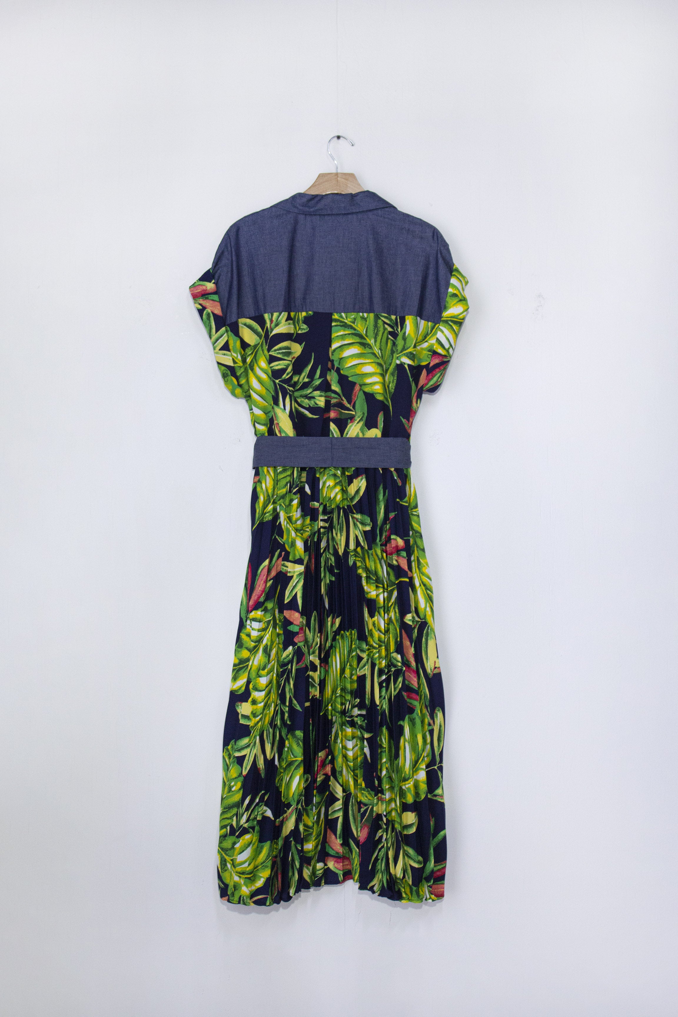 Vestido Largo Plizado Floral