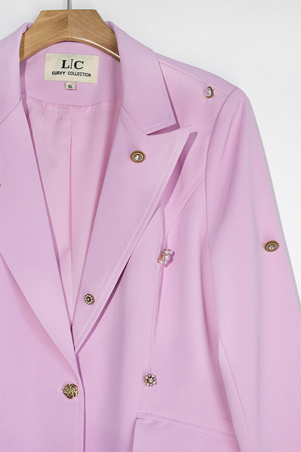 Blazer Con Aplicaciones Rosa