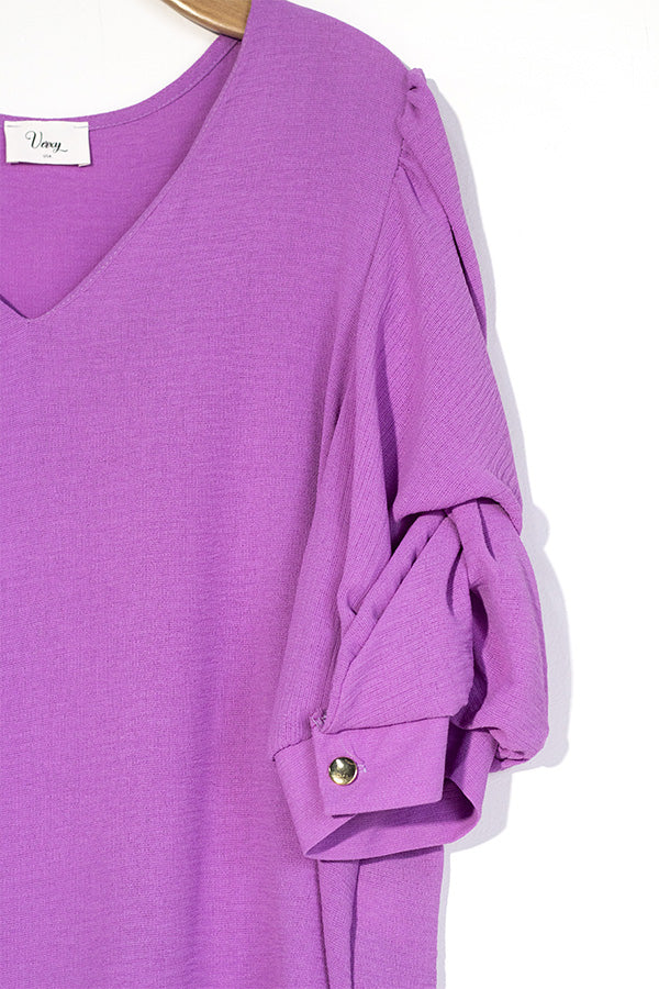 Blusa manga abullonada lila