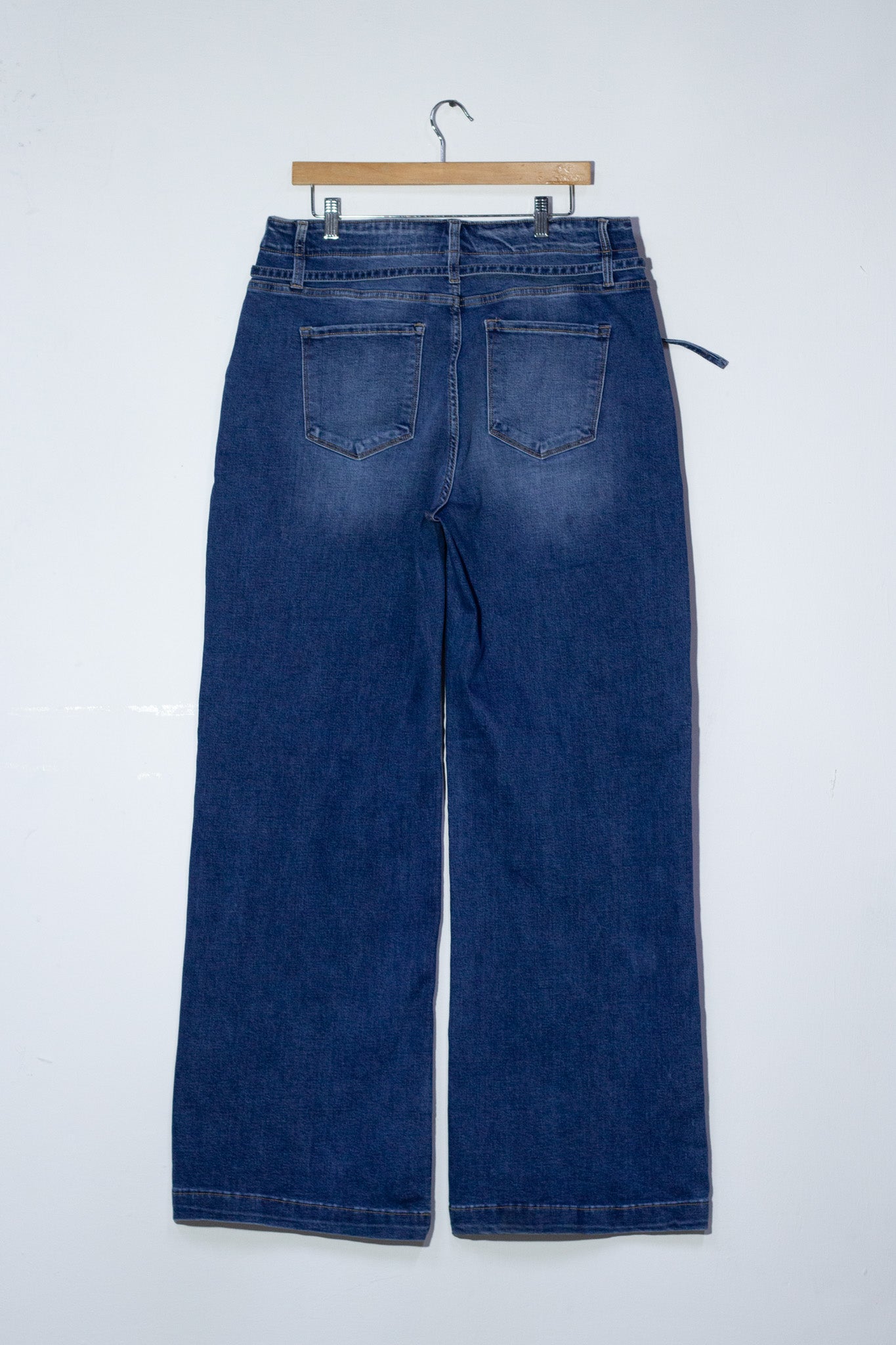 Jeans wide leg c/cinto osc
