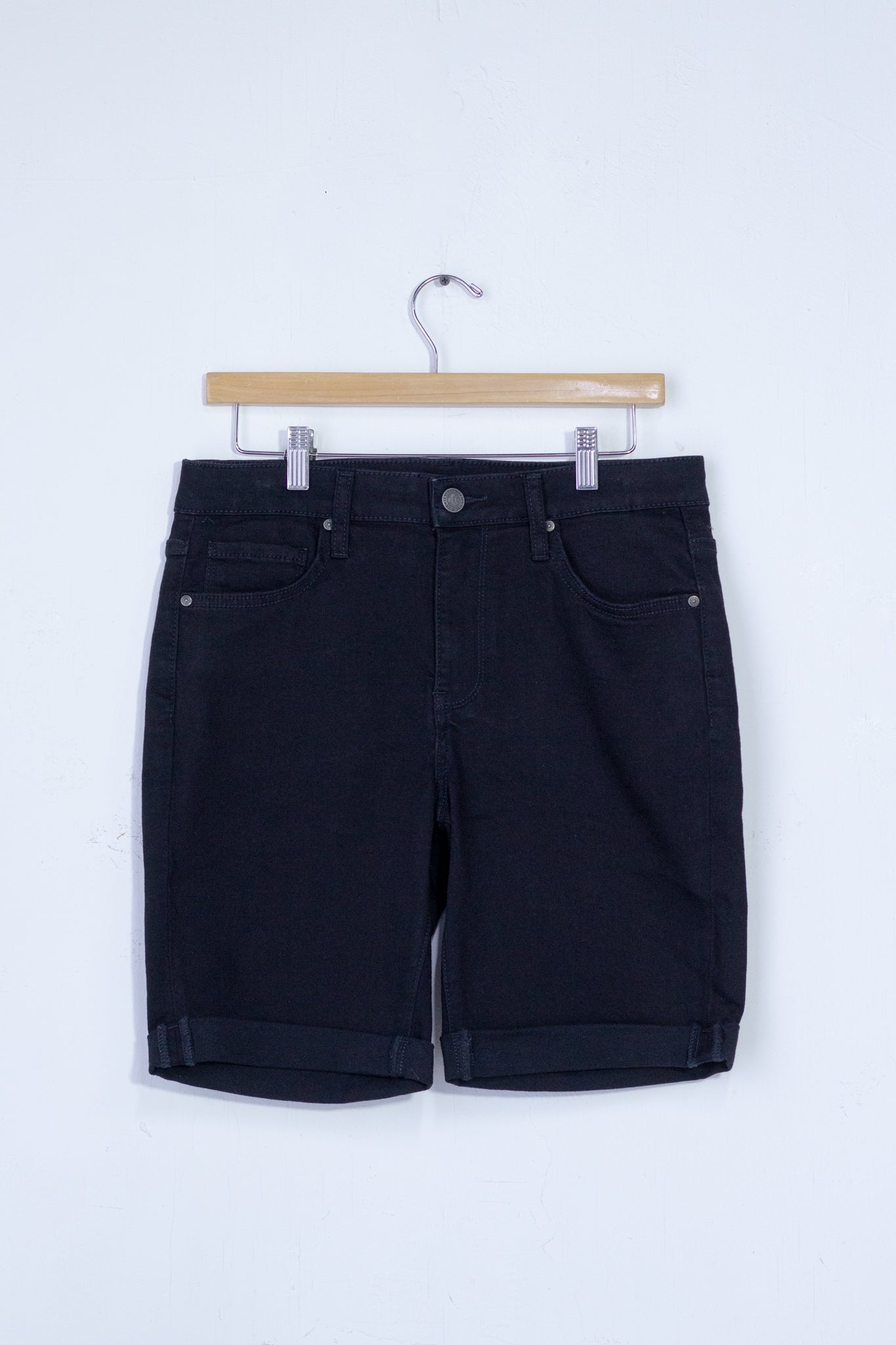 Bermudas mezclilla negro