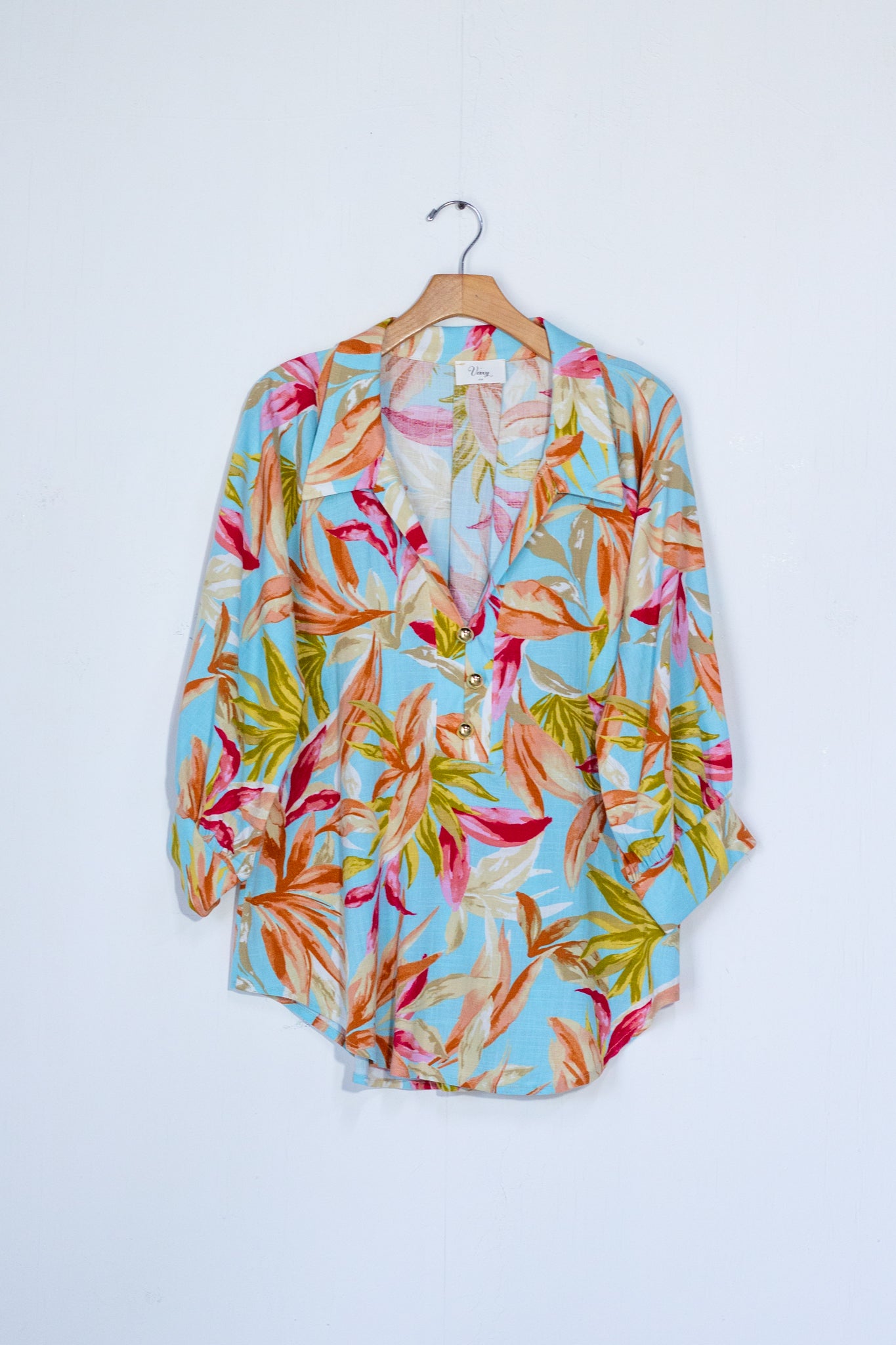 Blusa lino estampada