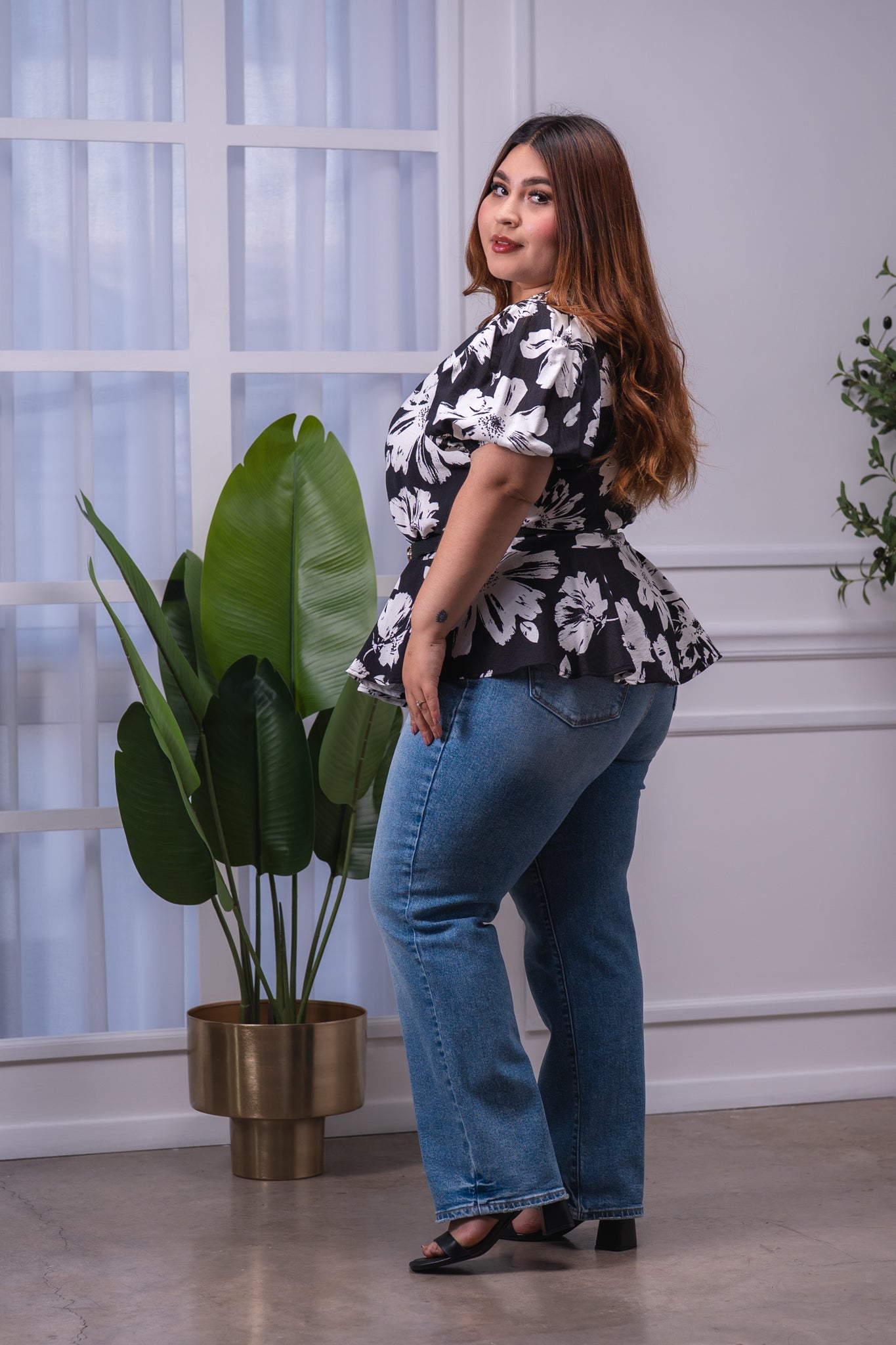 Blusa con Peplum Flores