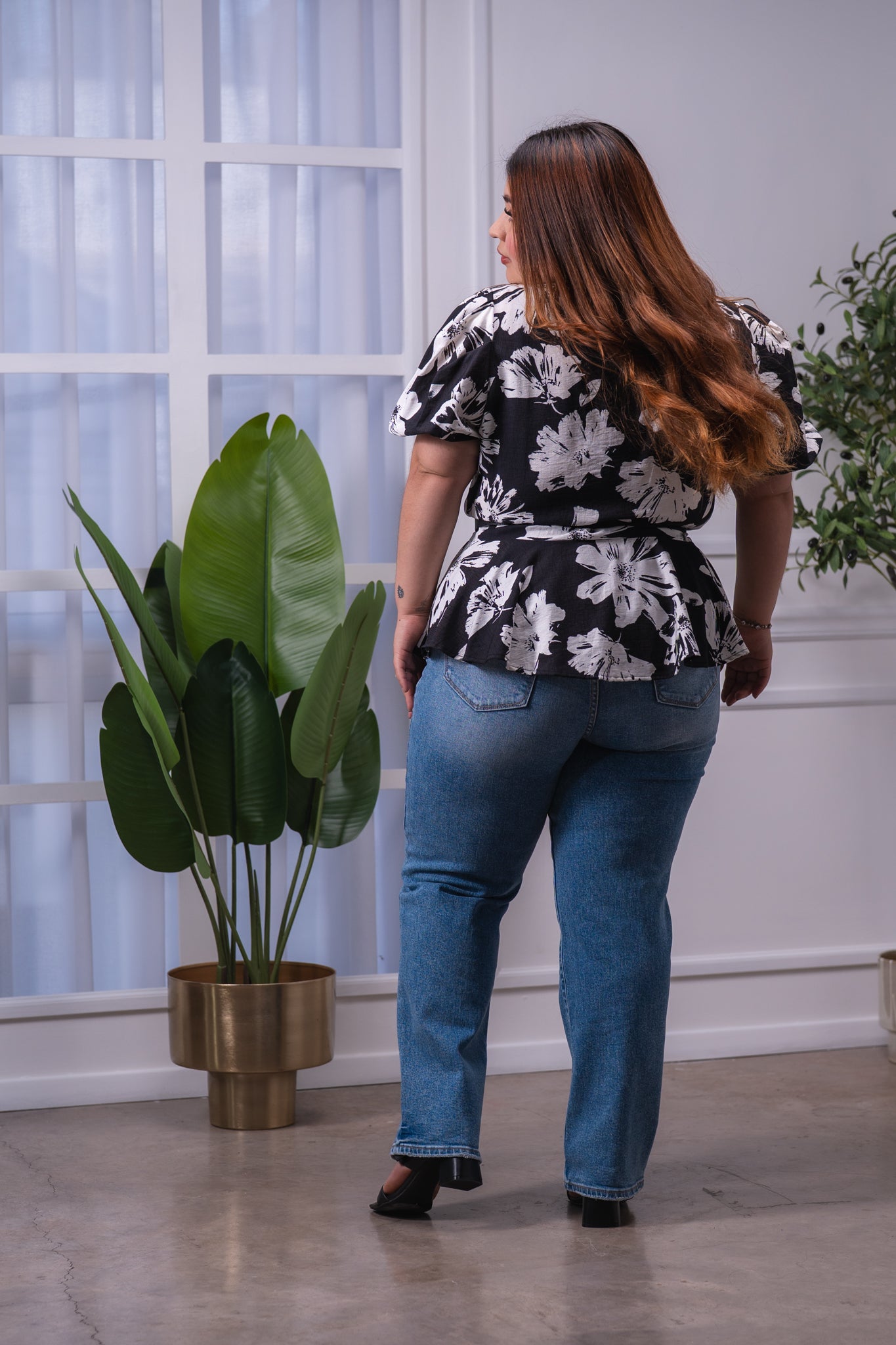 Blusa con Peplum Flores