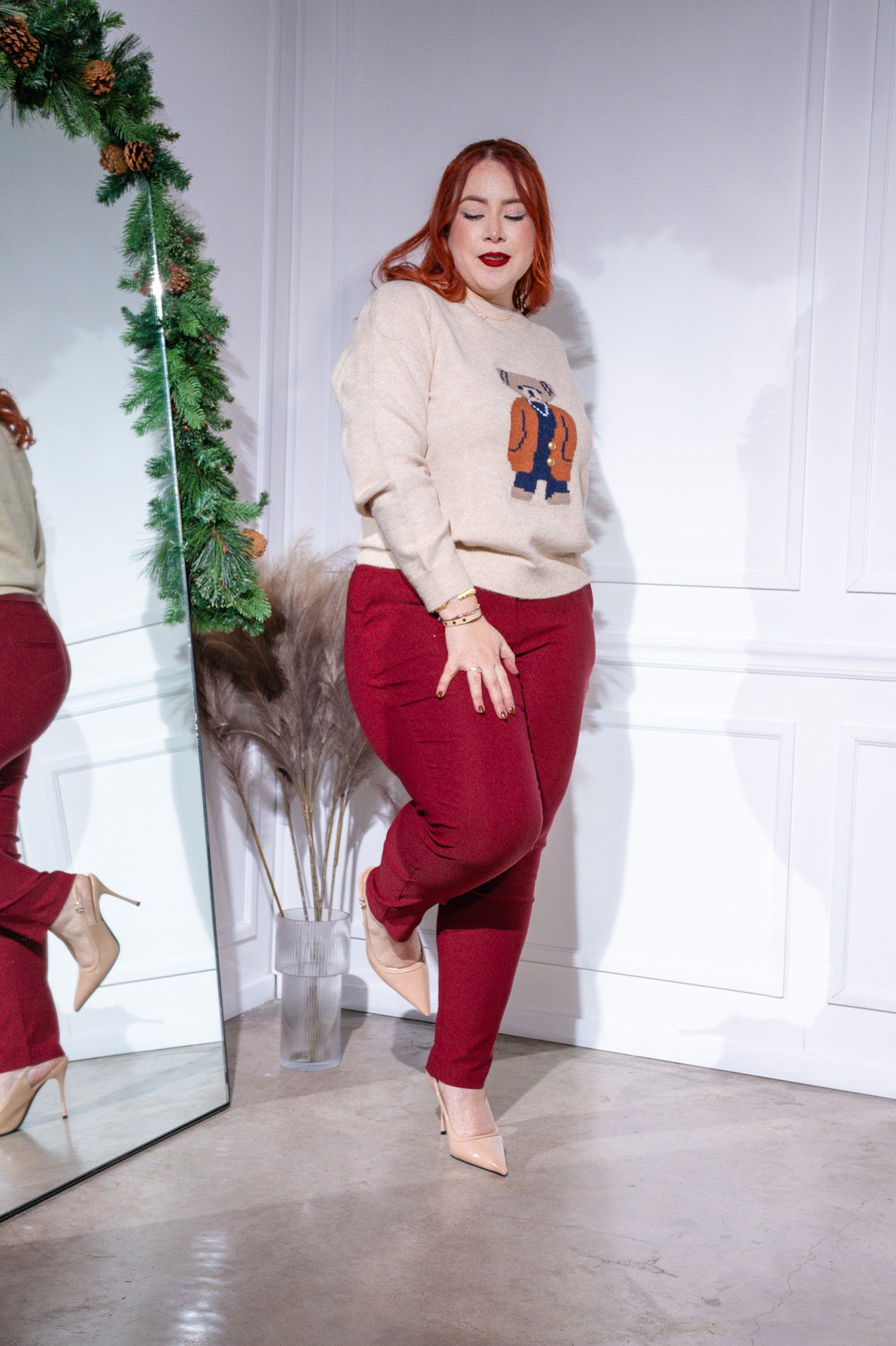 Pantalon vestir tinto