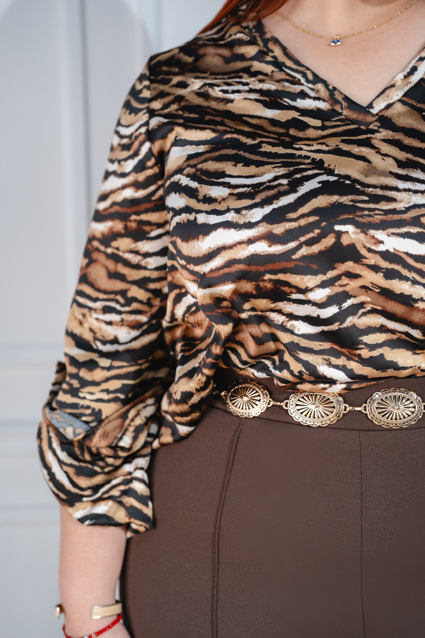 Blusa print manga 3/4 neg