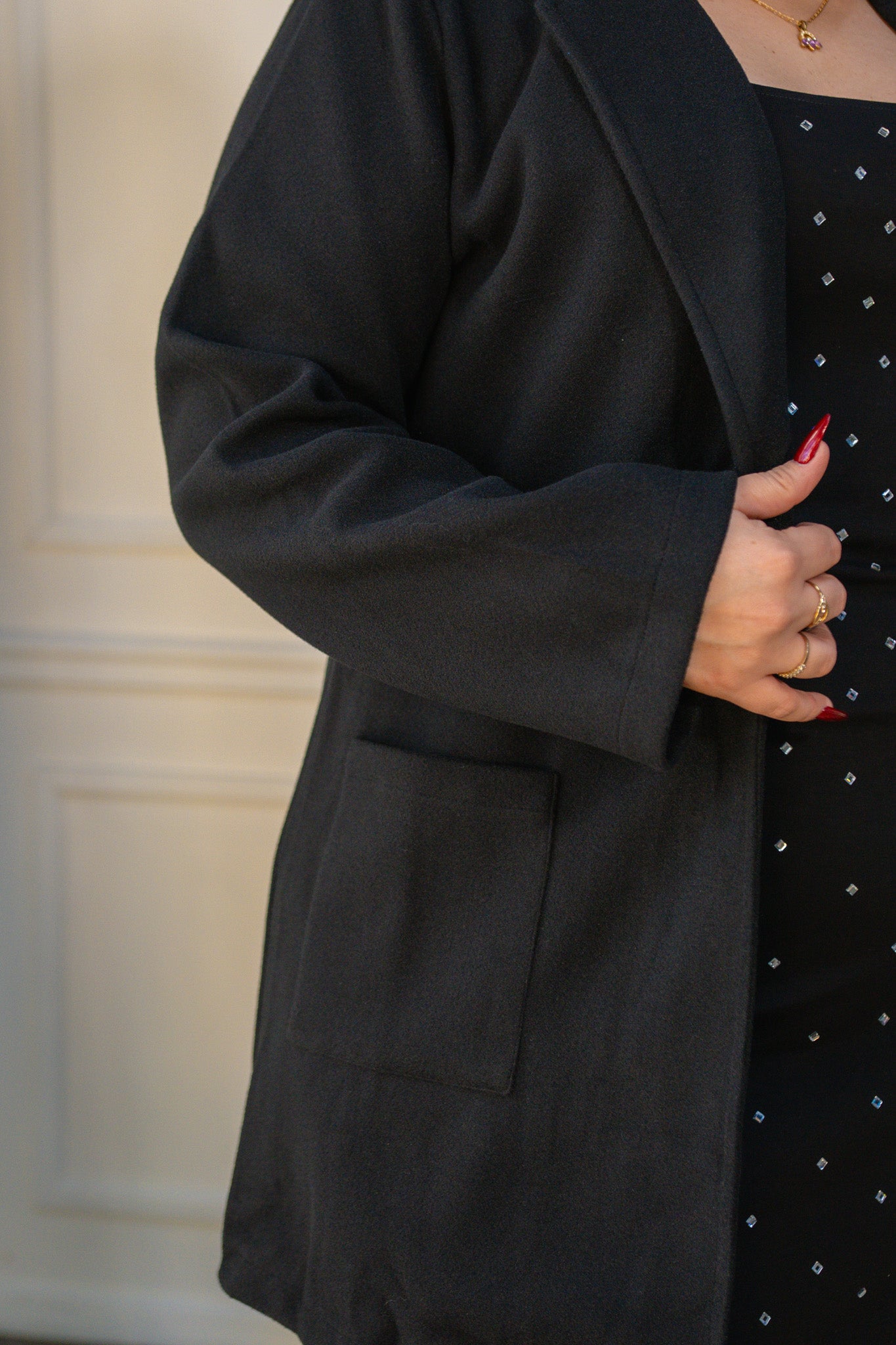 Gabardina lisa negra