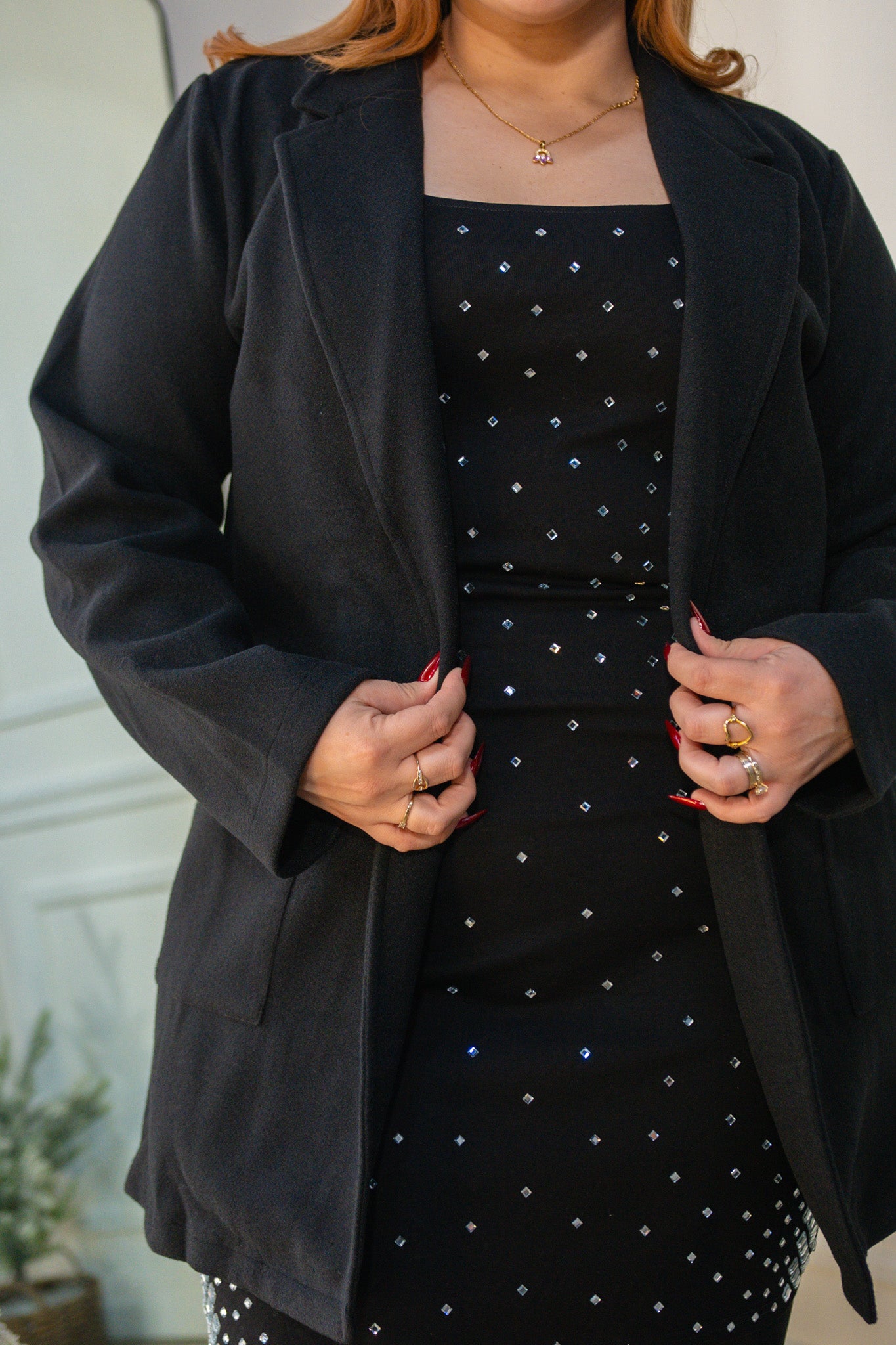 Gabardina lisa negra