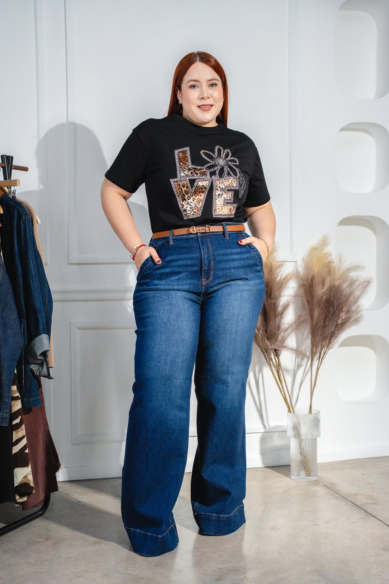 Playera love animal print