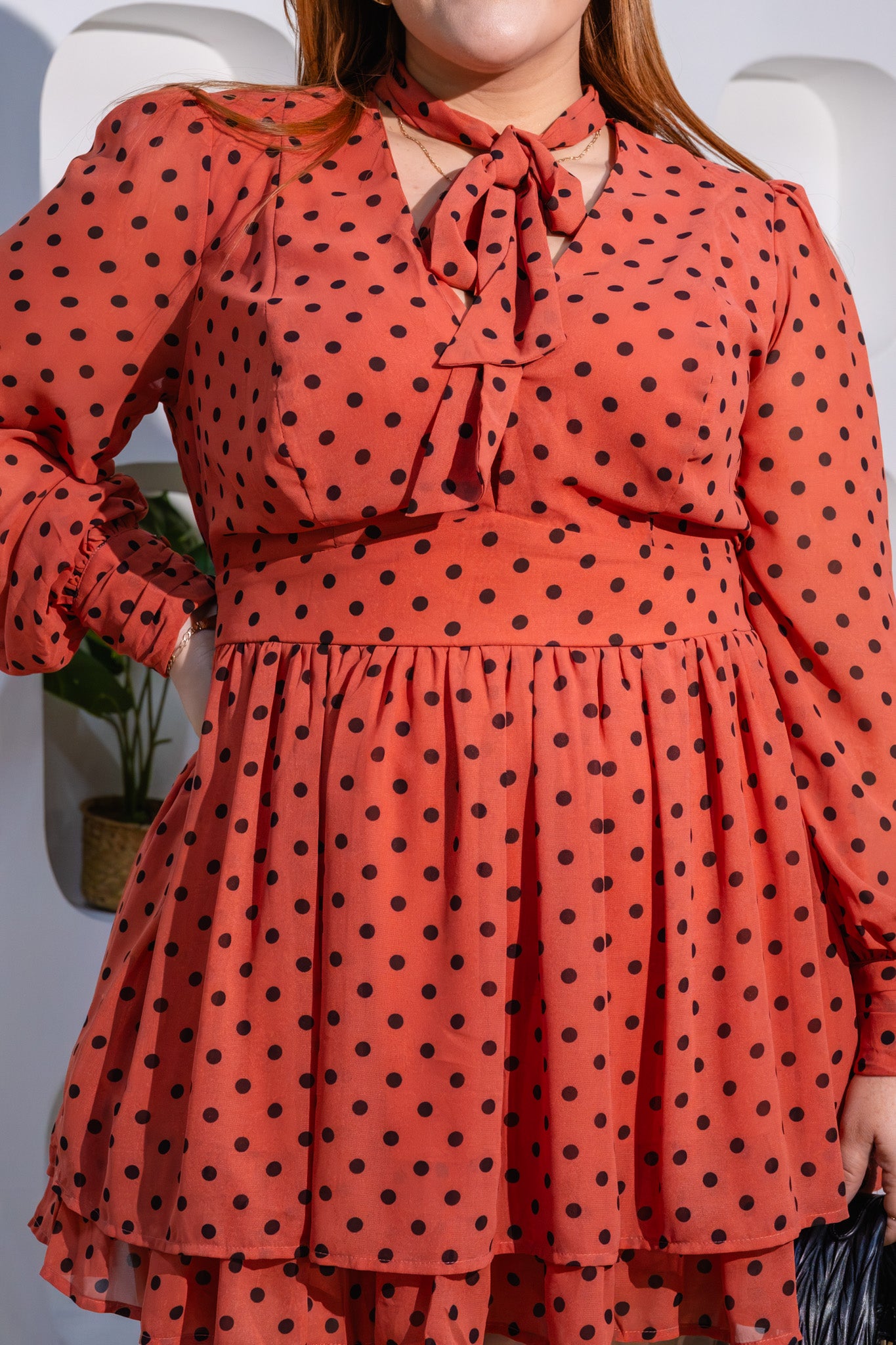 vestido escote polka