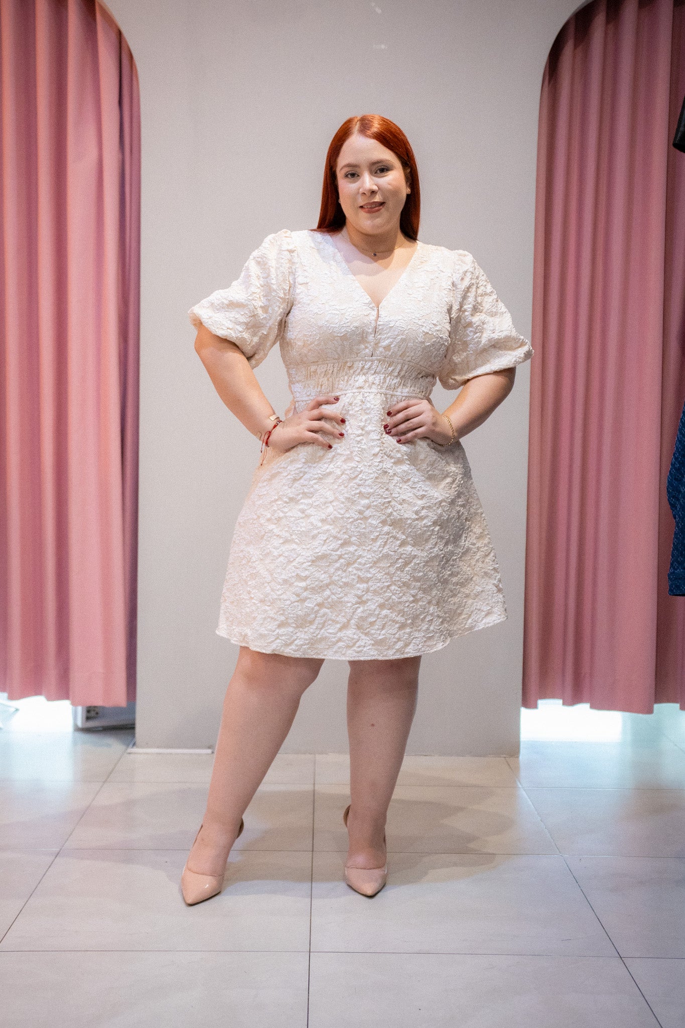 Vestido textura romantico bei