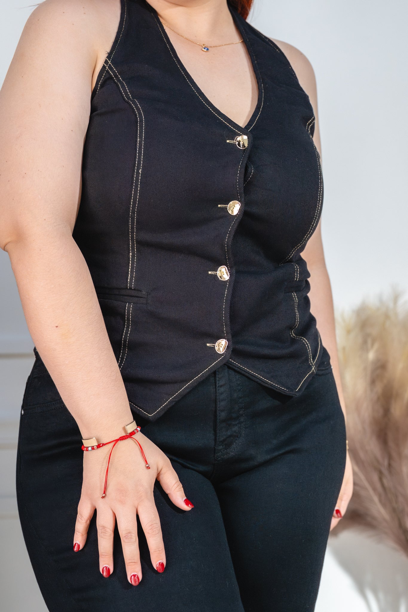 Chaleco halter denim