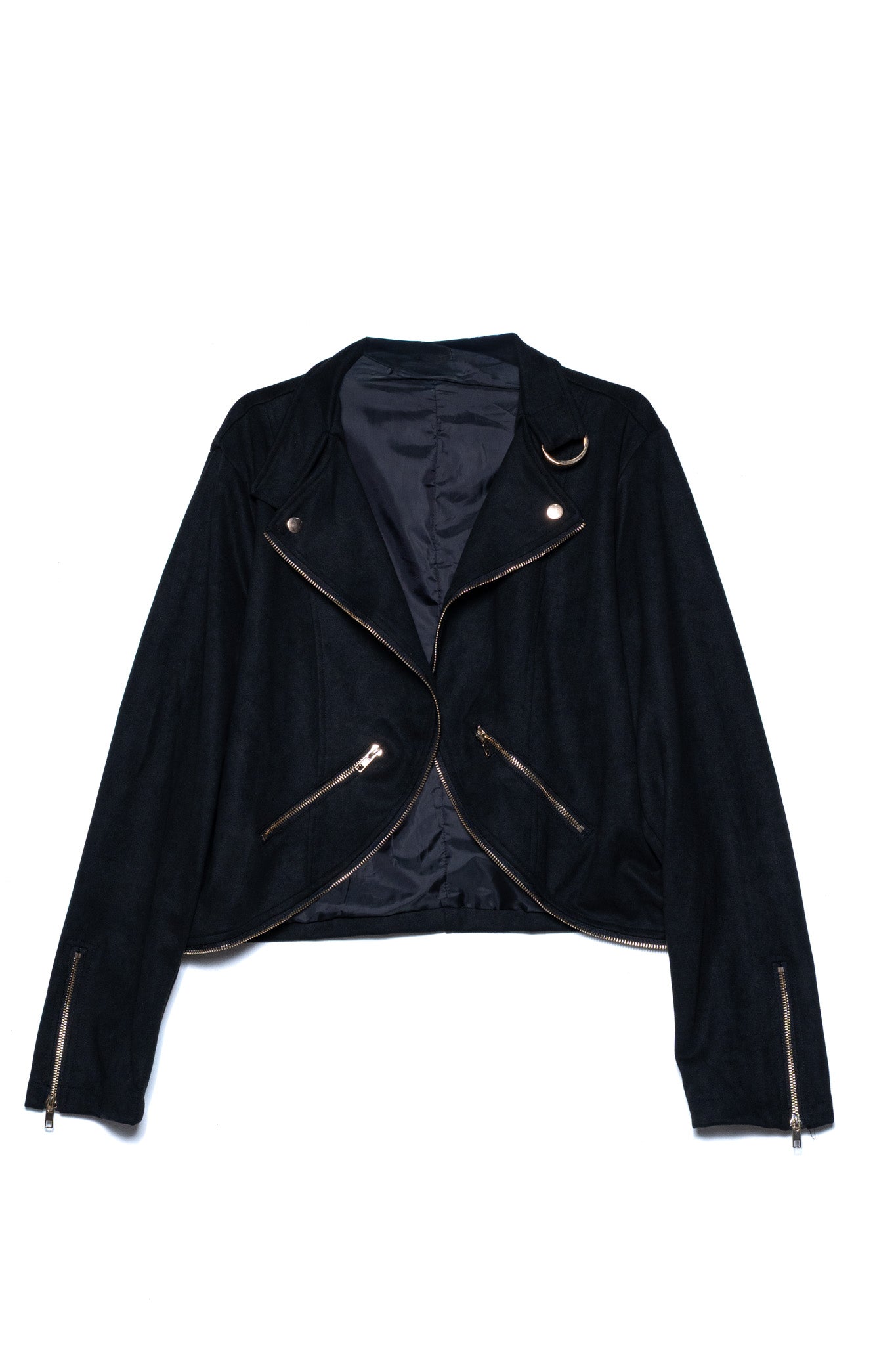 Chaqueta gamuza con bolsa negra