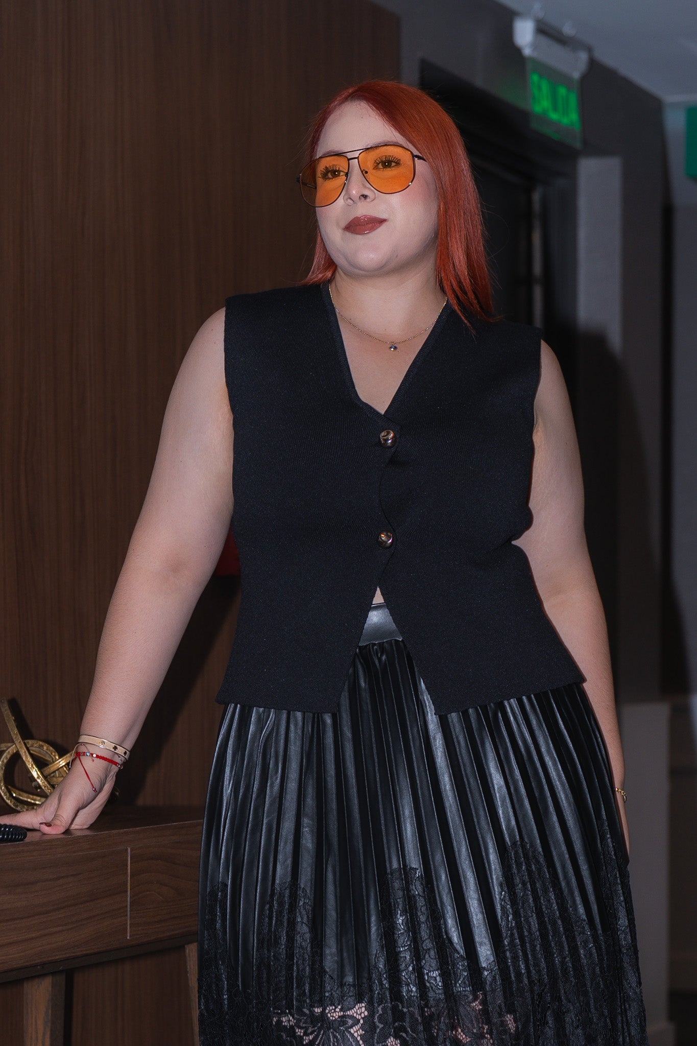 Chaleco de punto neg