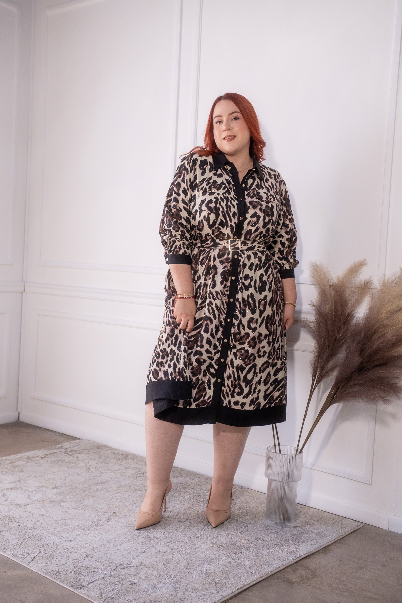 Vestido camisero animal print