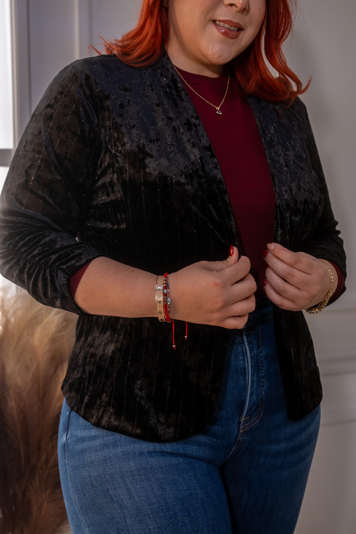 blazer terciopelo NEGRO