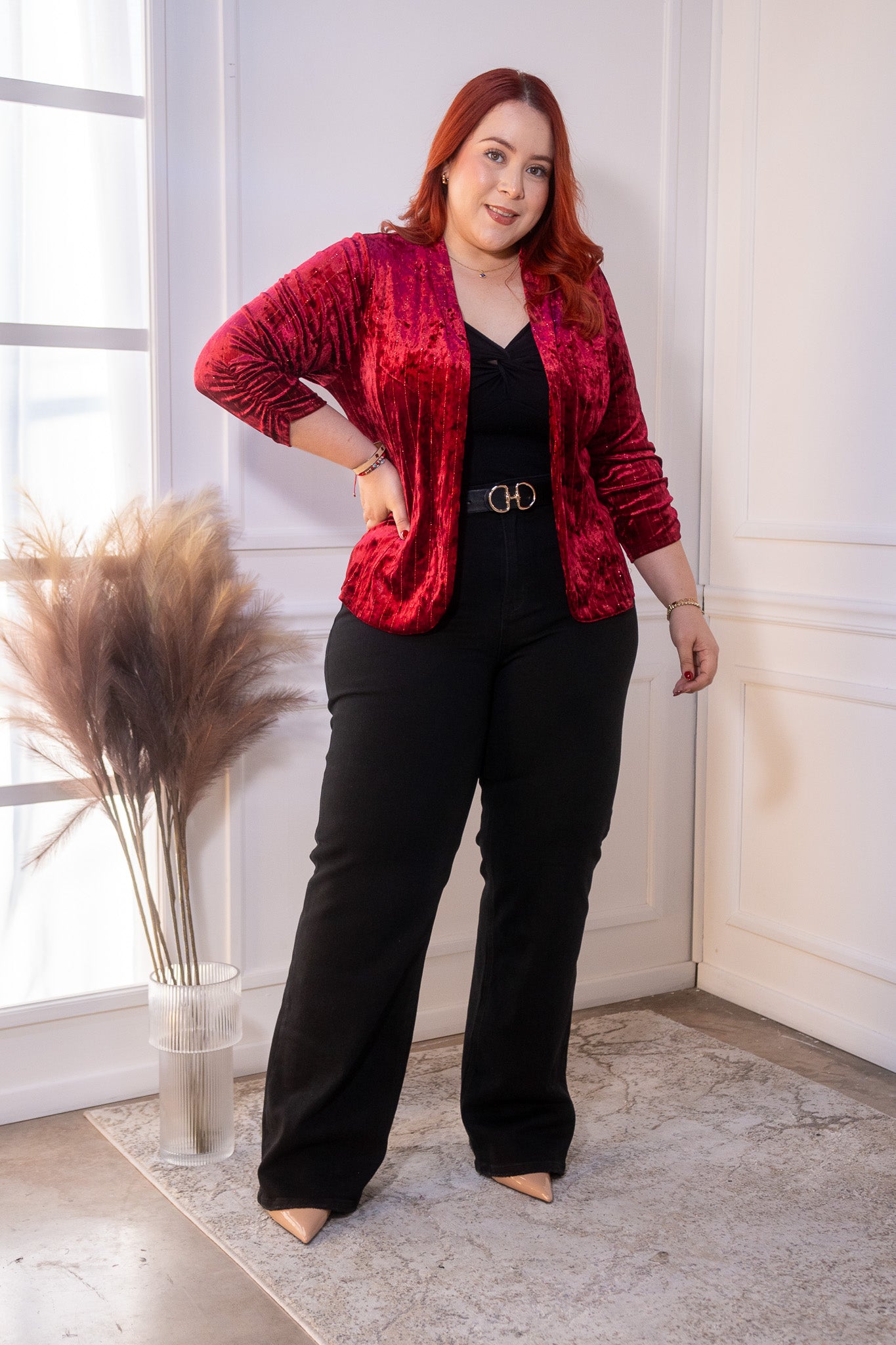 blazer terciopelo tinto