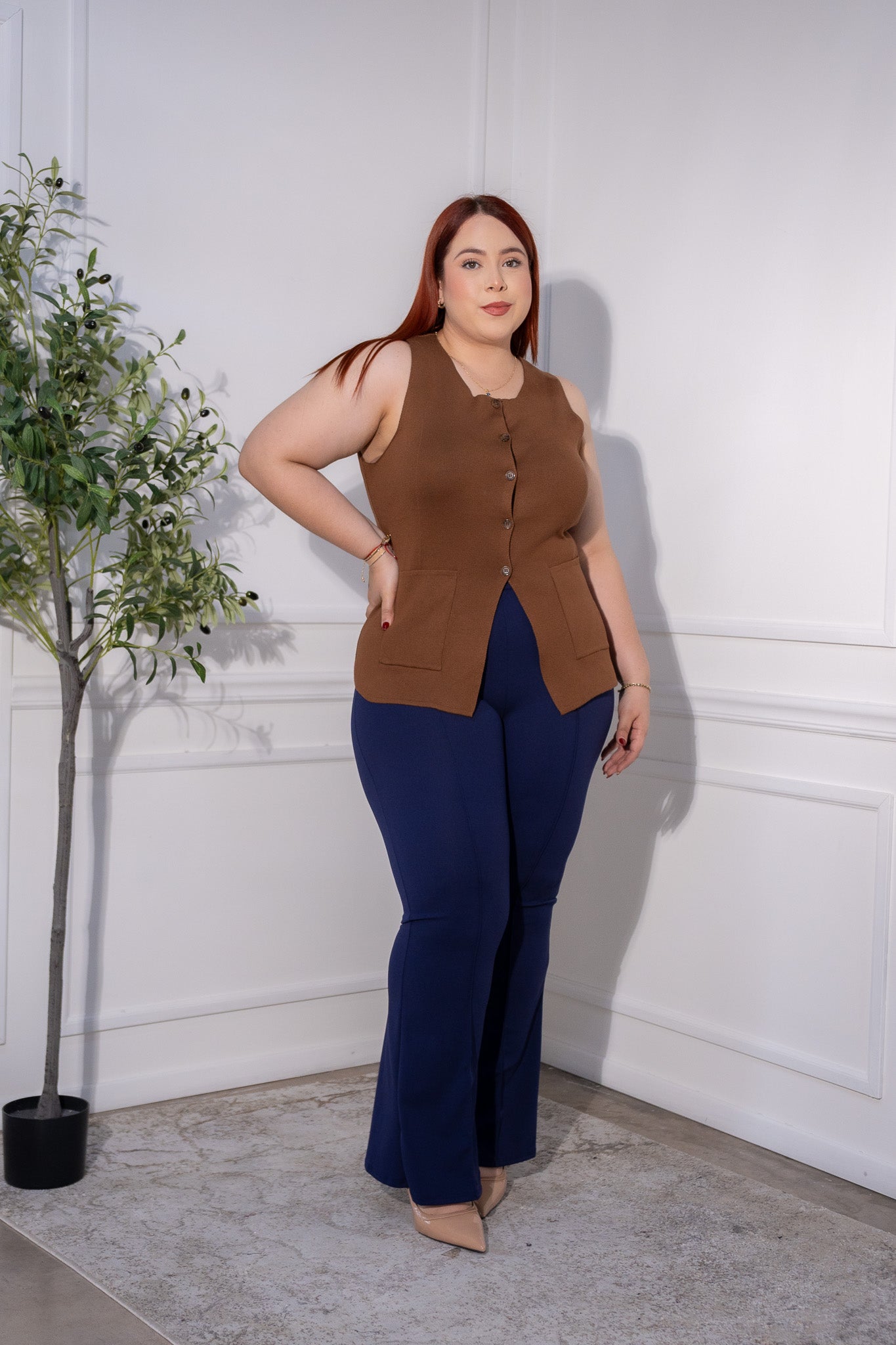 pantalon vestir campana azul