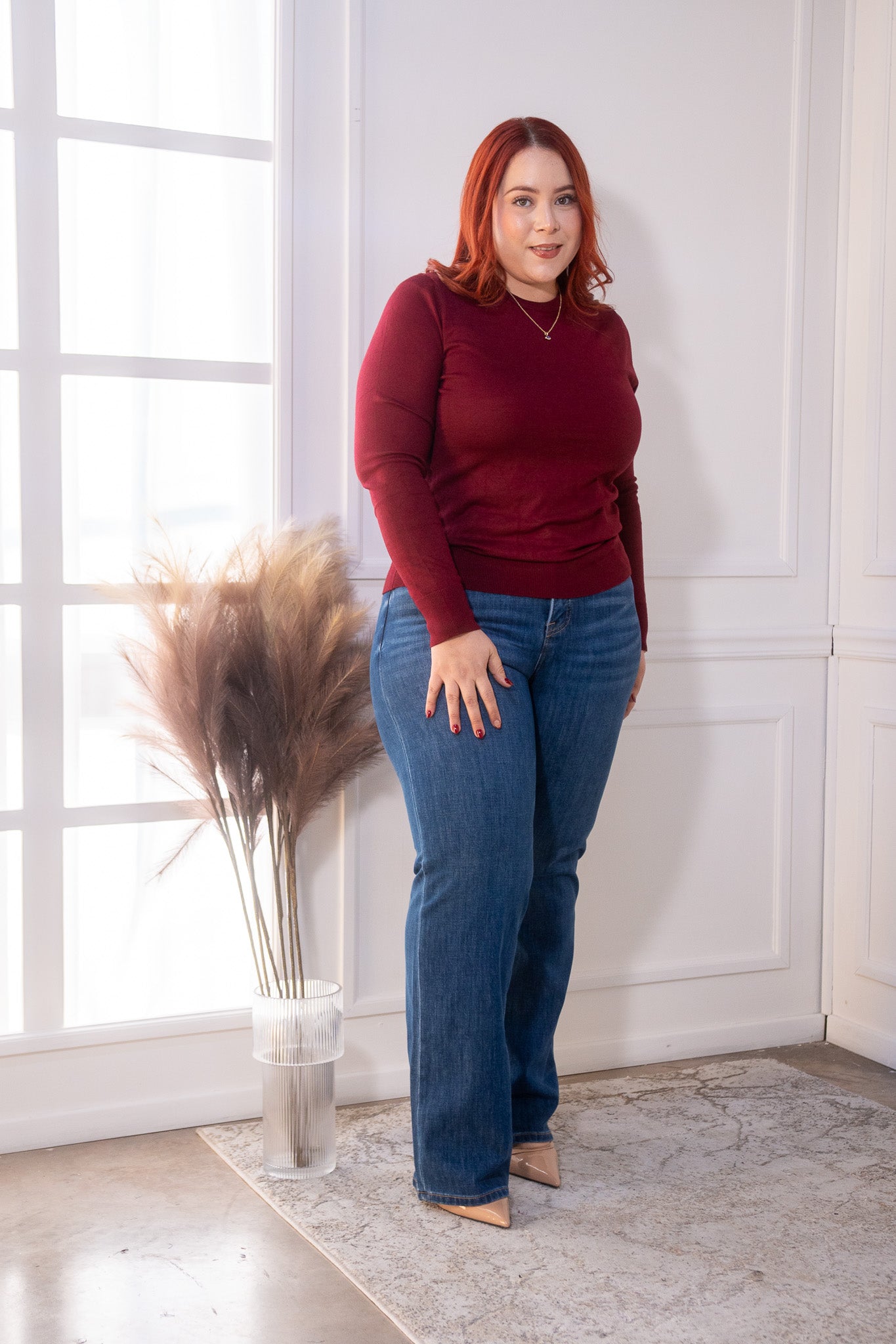 Blusa  basica acanalada lisa tinta