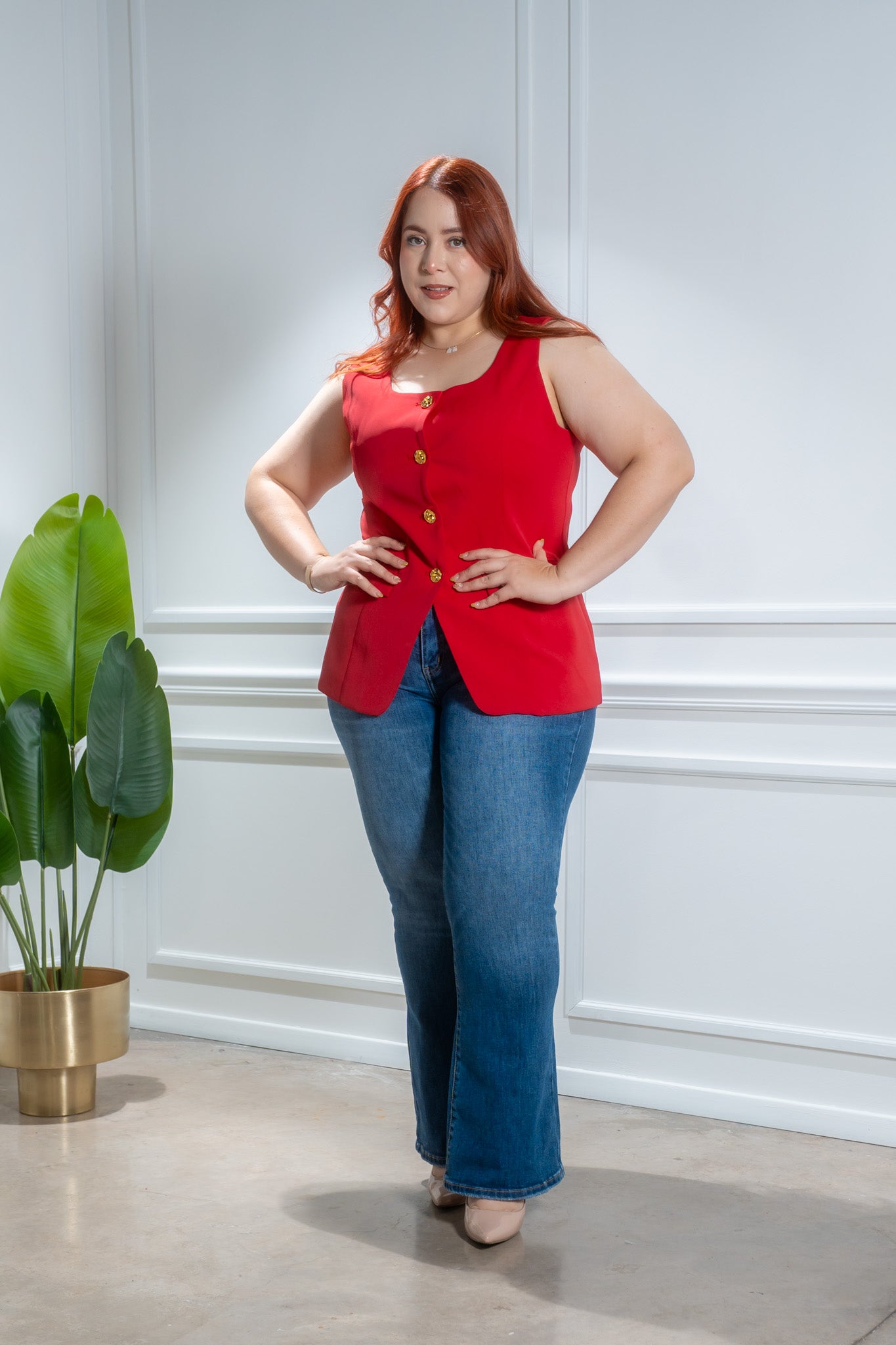 Jeans campana liso cla