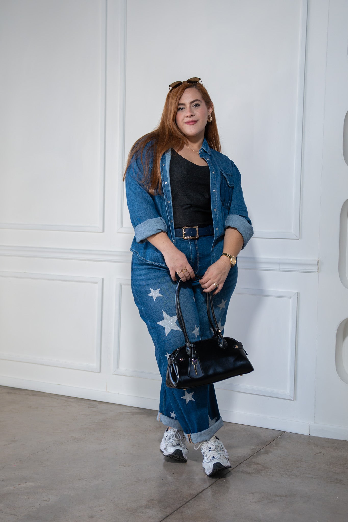 Jeans barrel estrellas osc