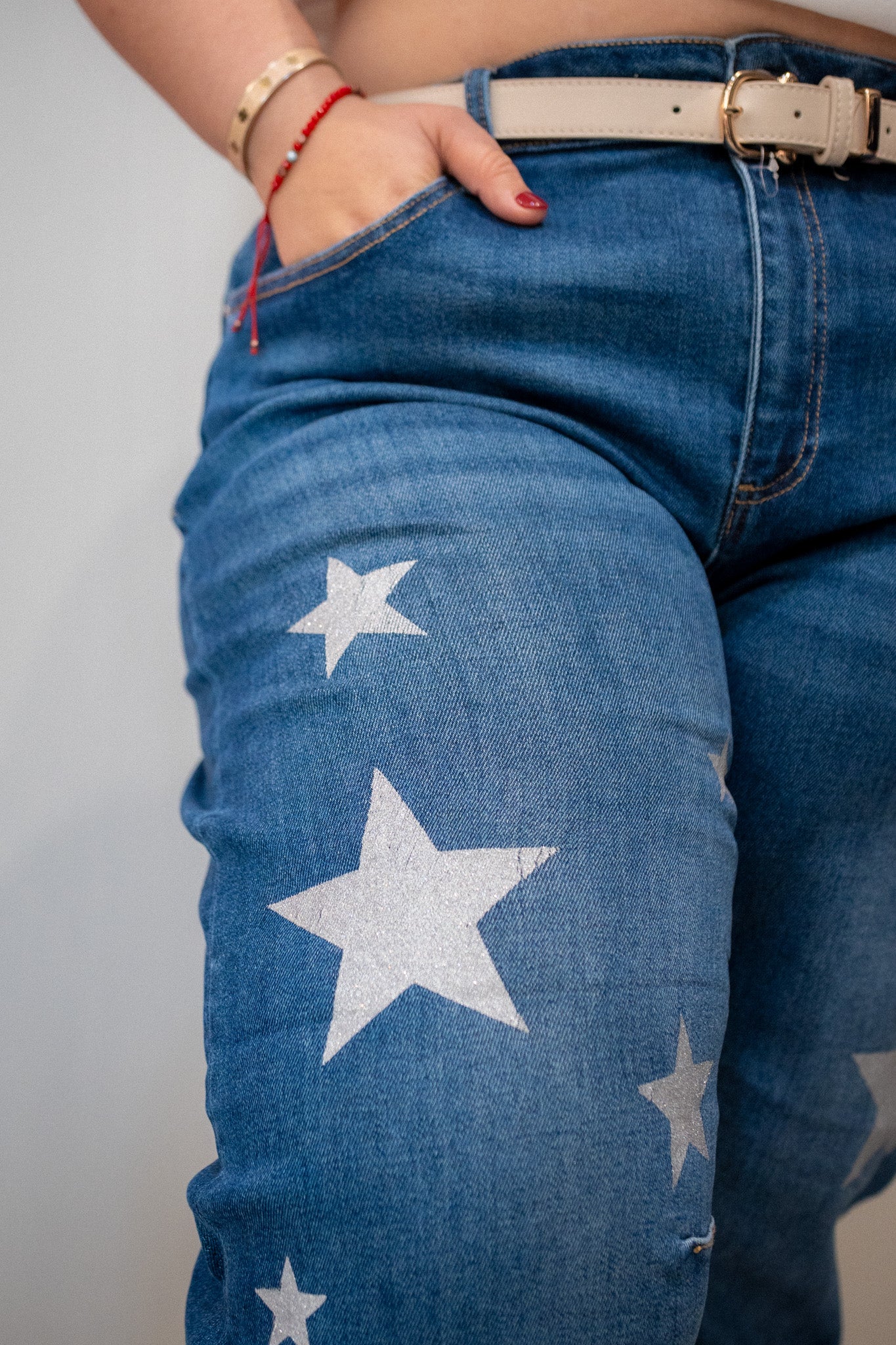 Jeans barrel estrellas osc