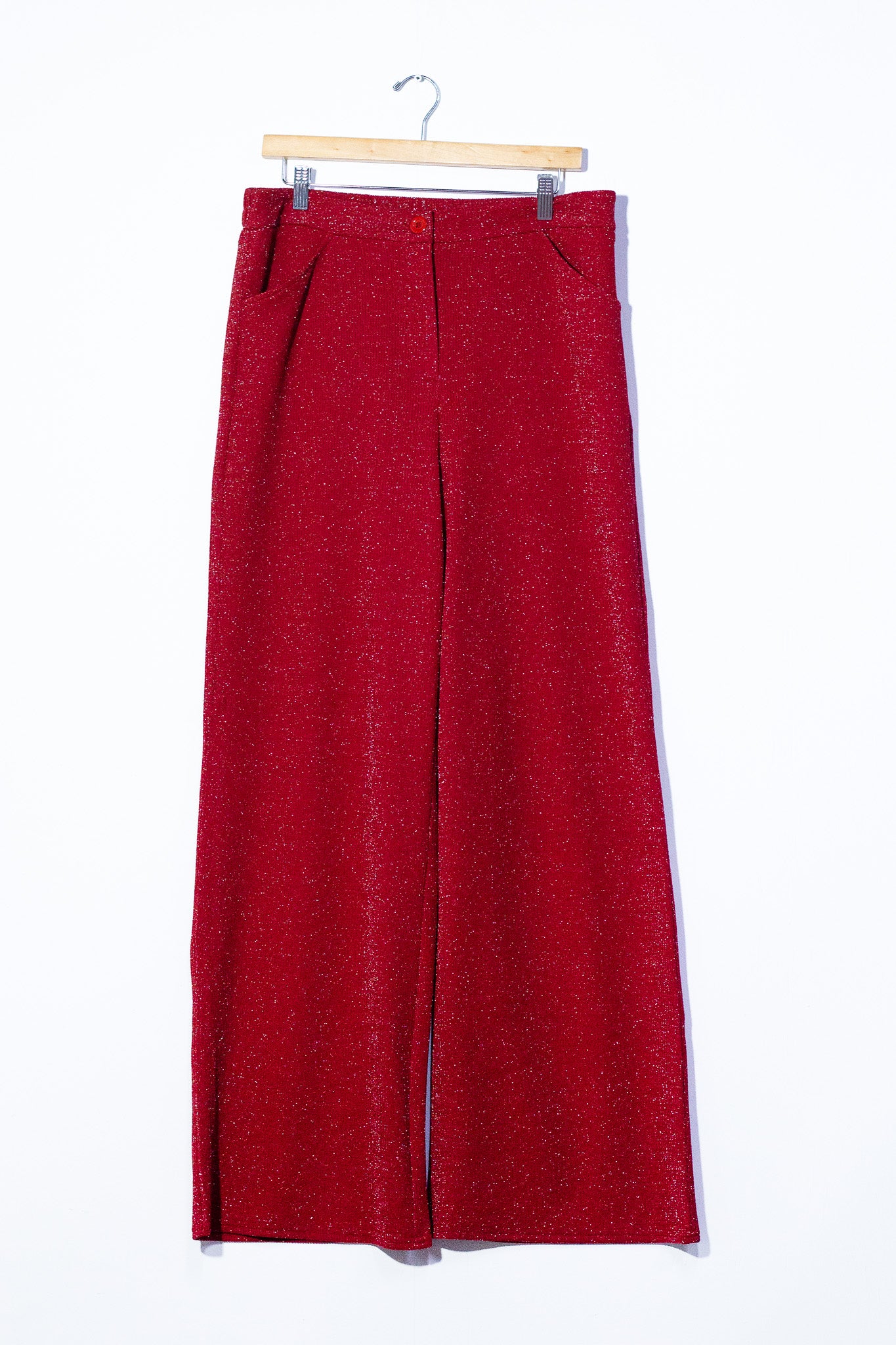 Set pantalon acanalado brillos rojo