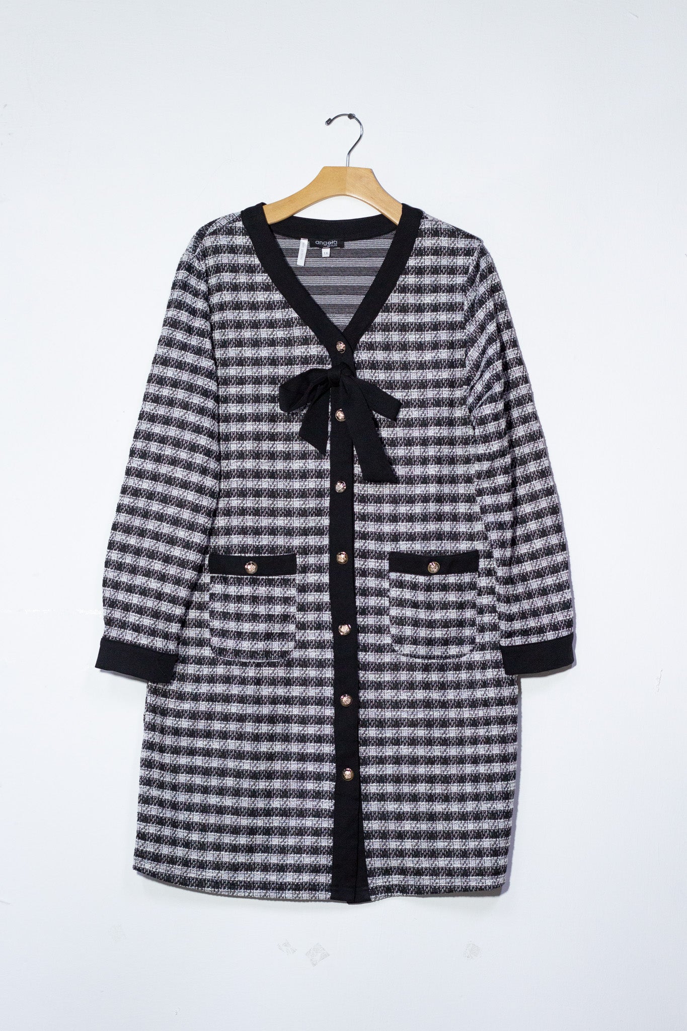 Vestido pata de gayo con lazo