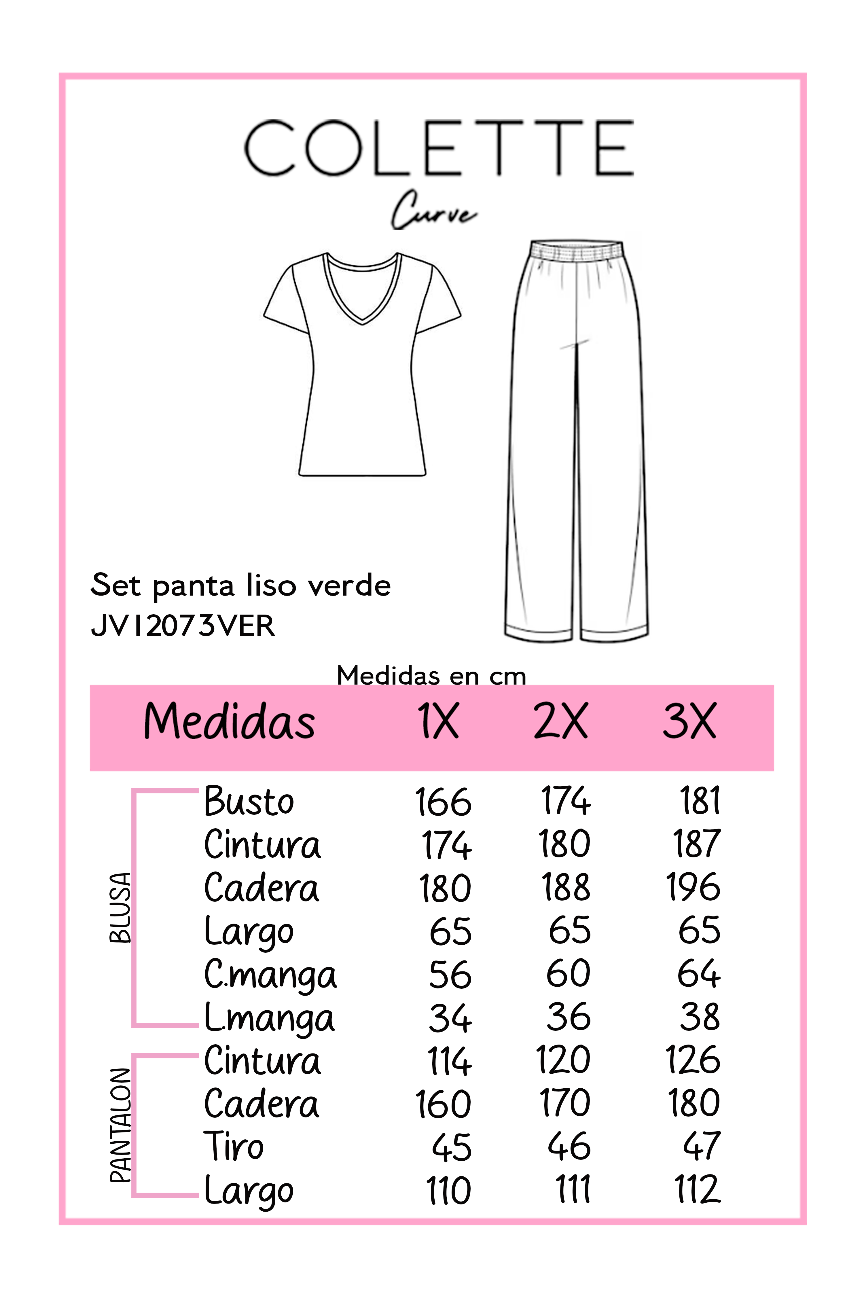 Set Blusa y pantalon Liso Verde