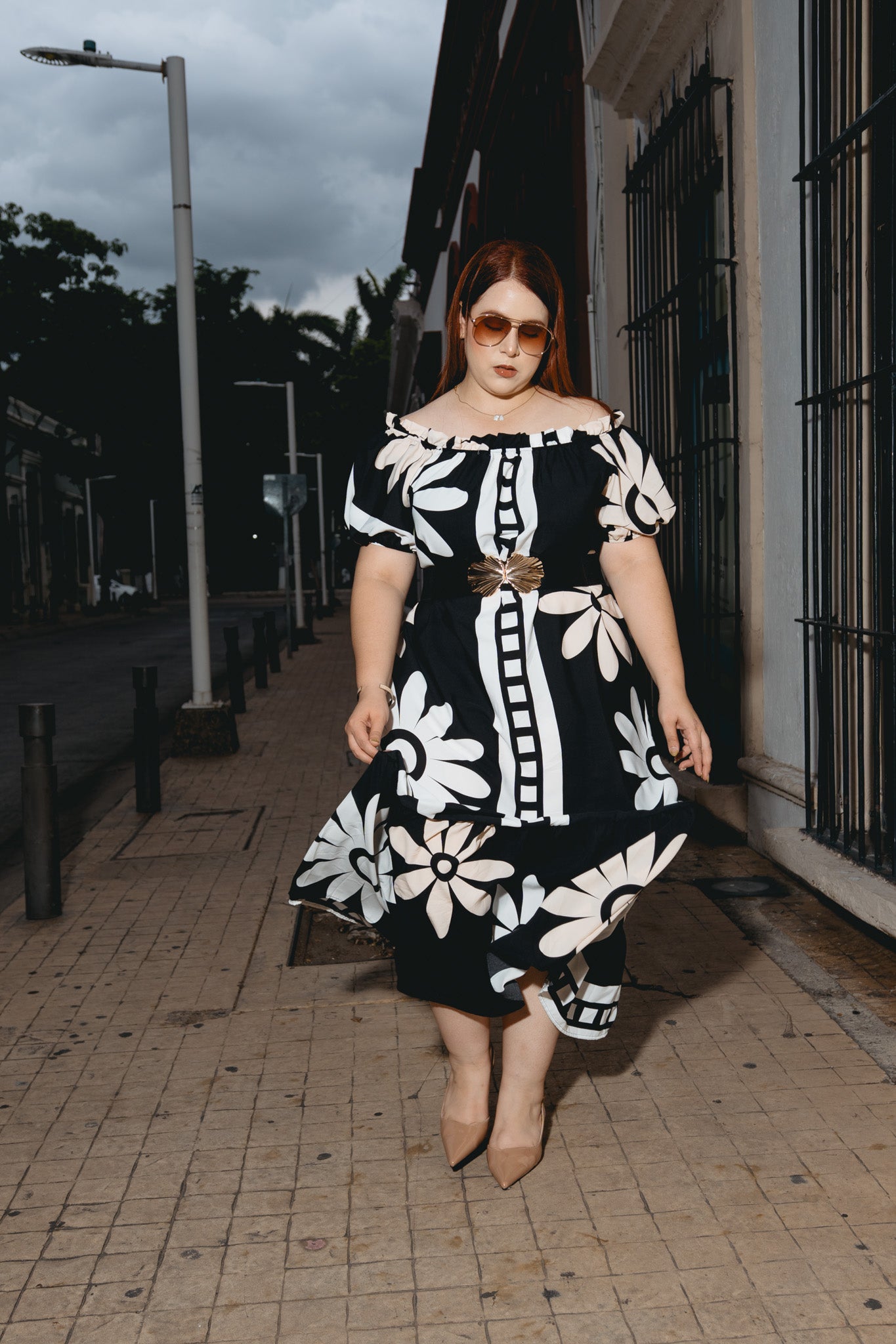 Maxi vestido estampado off