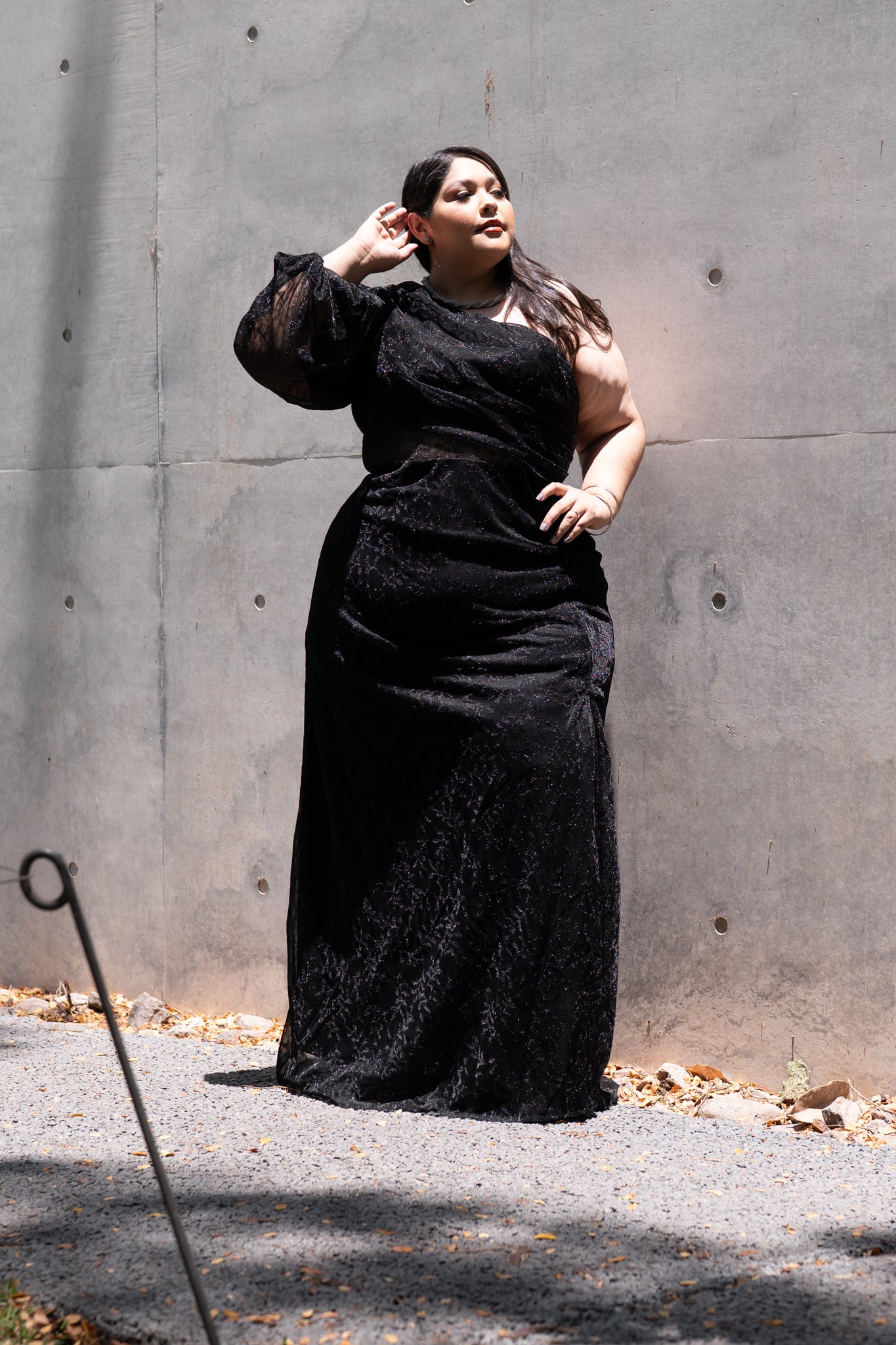 vestido fiesta 1 manga