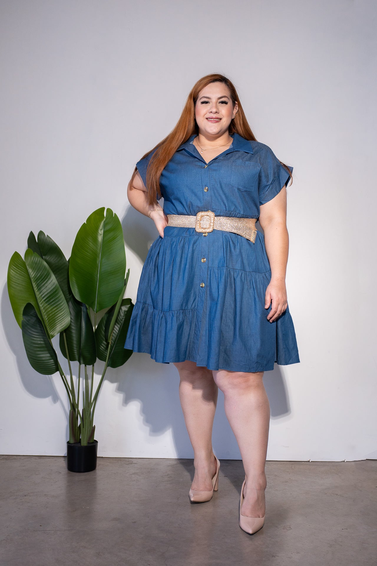 Vestido corto Denim con botones