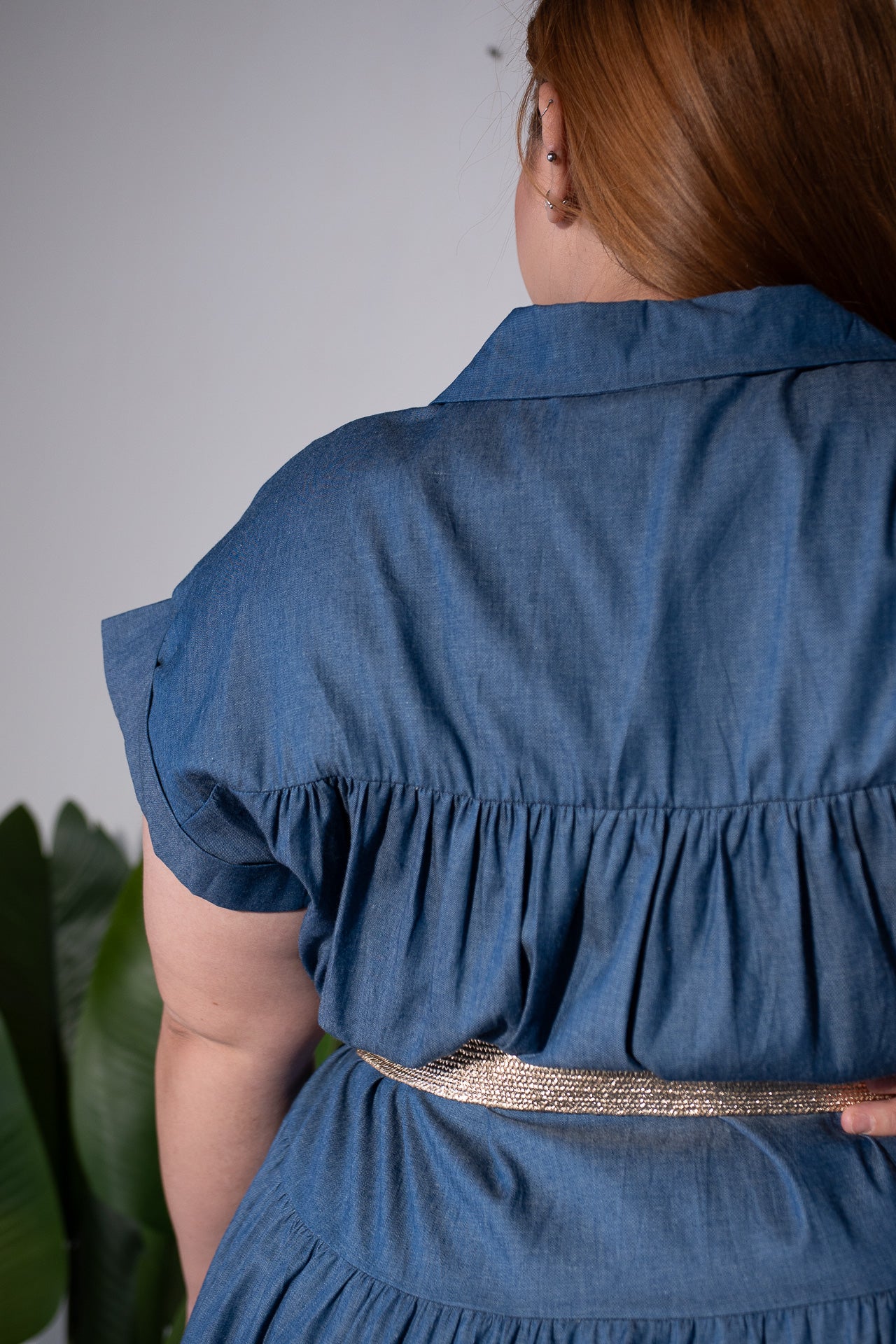Vestido corto Denim con botones