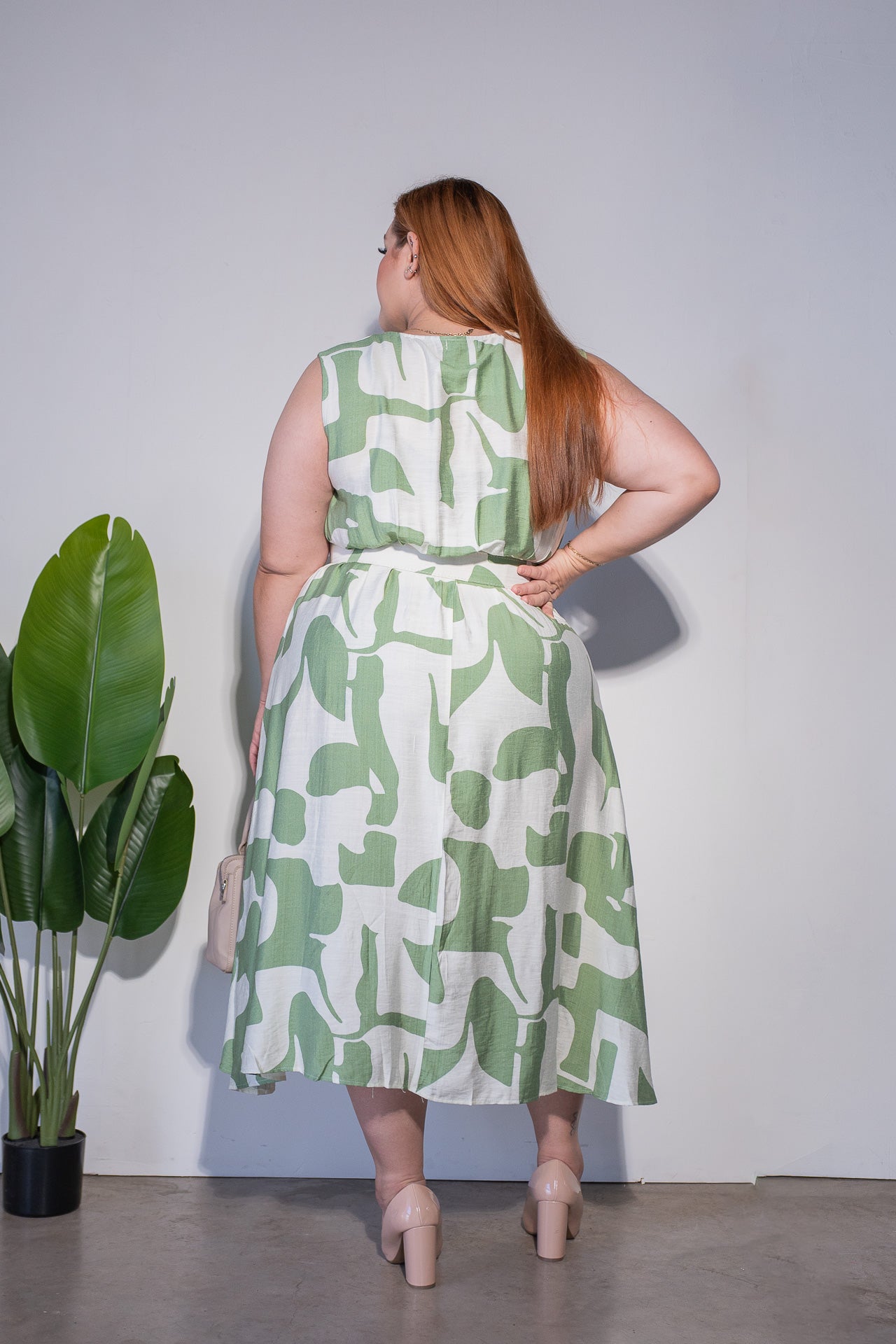 Vestido estampado con cinto