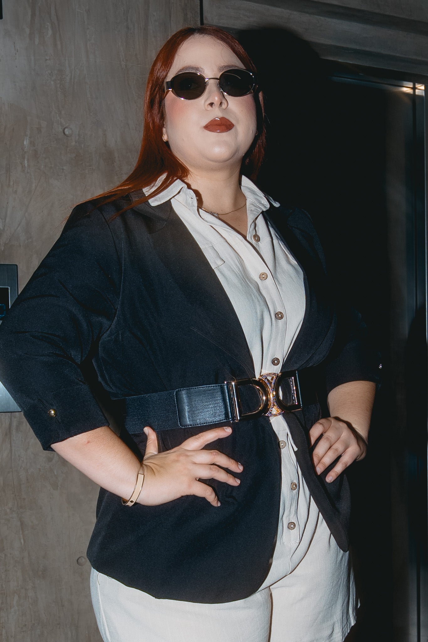 Blazer manga 3/4 liso