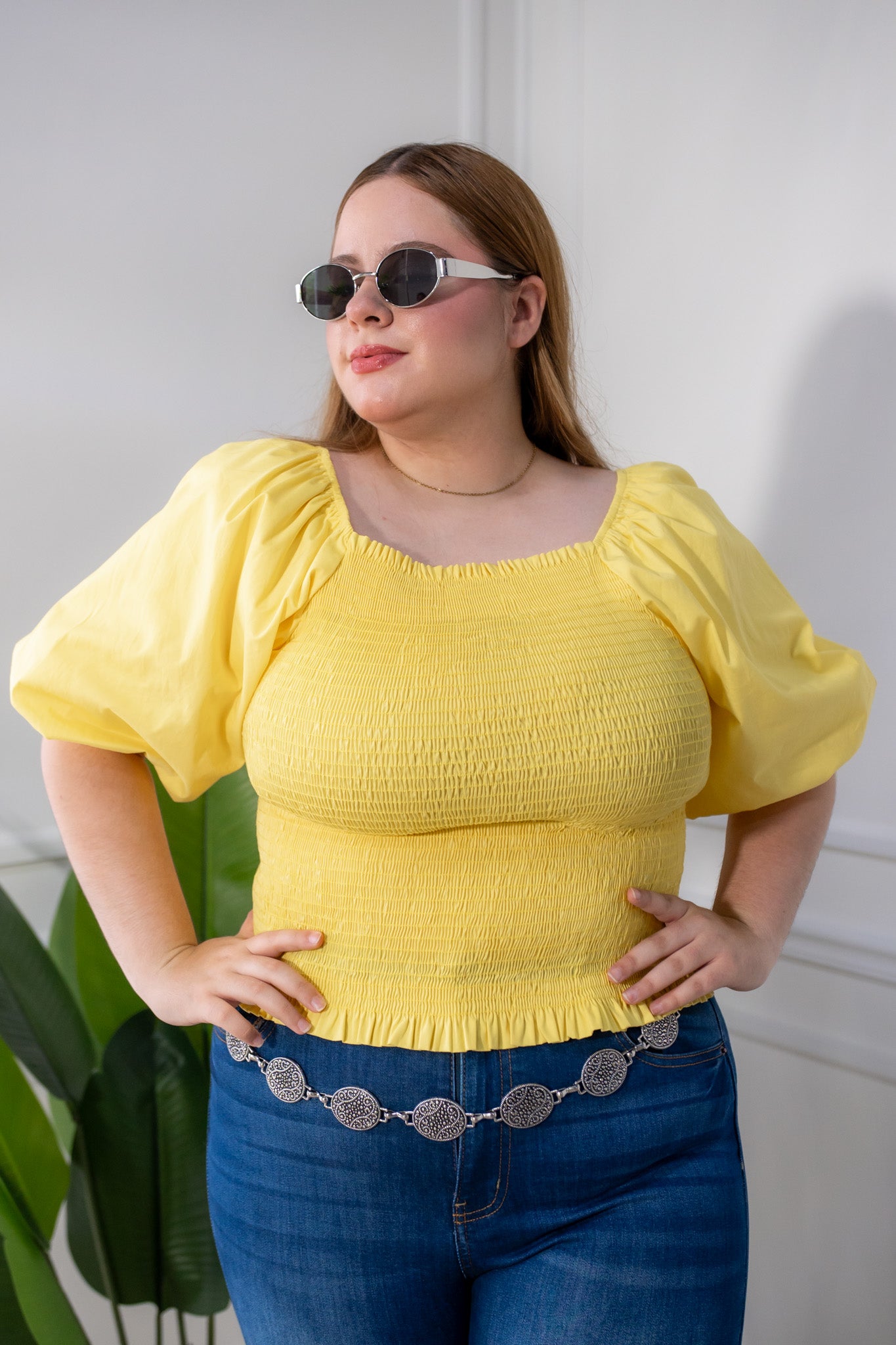 Blusa elastica amarilla