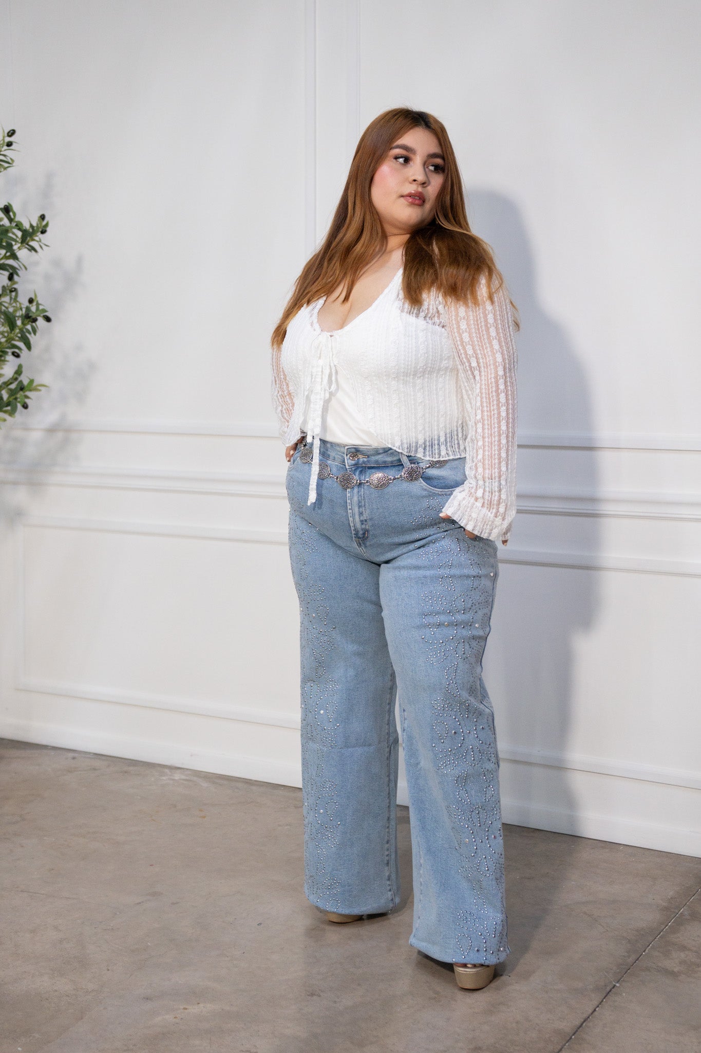 Blusa de encaje blanca