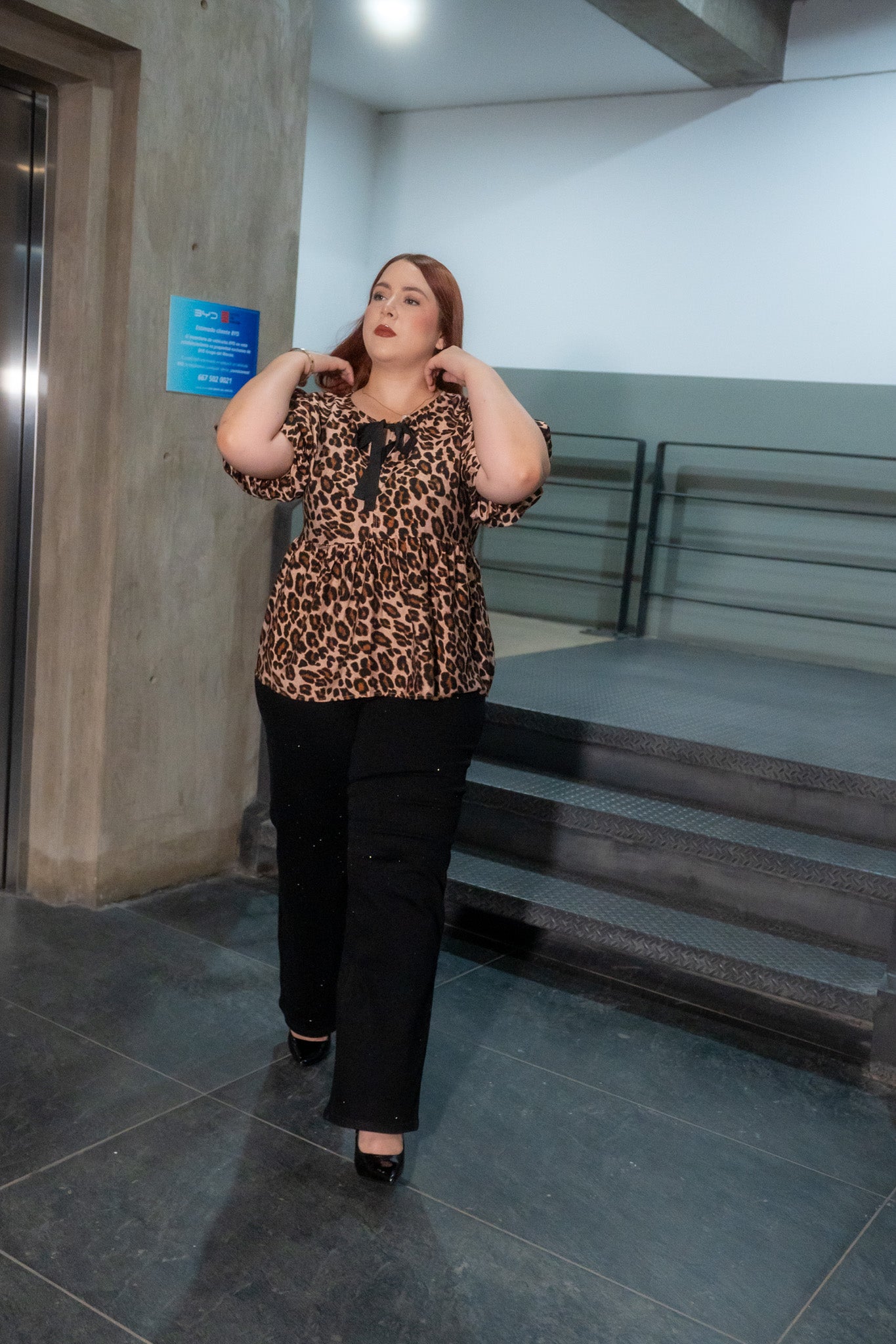 Blusa c/peplun animal print