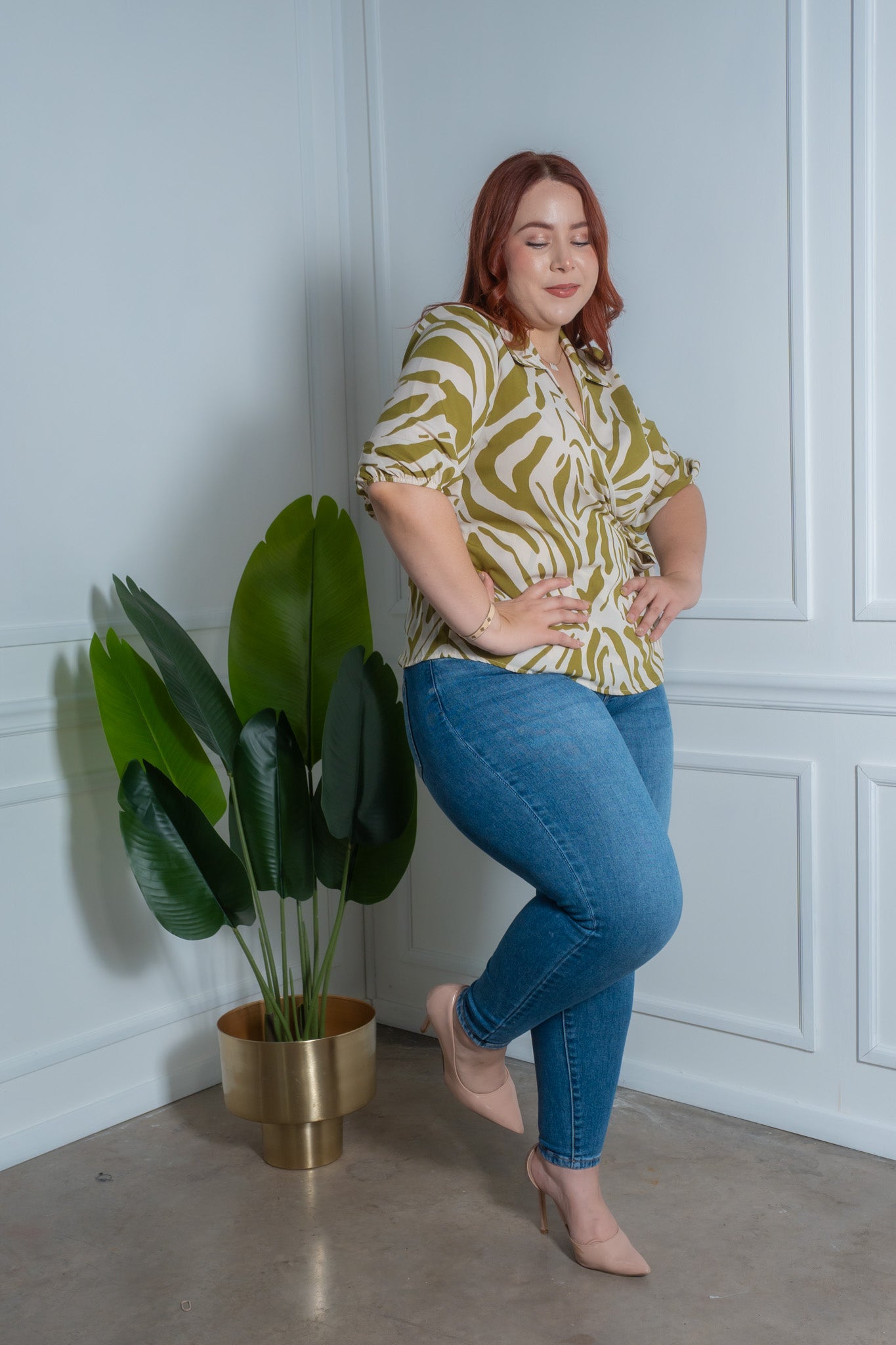 Blusa cruzada estampada