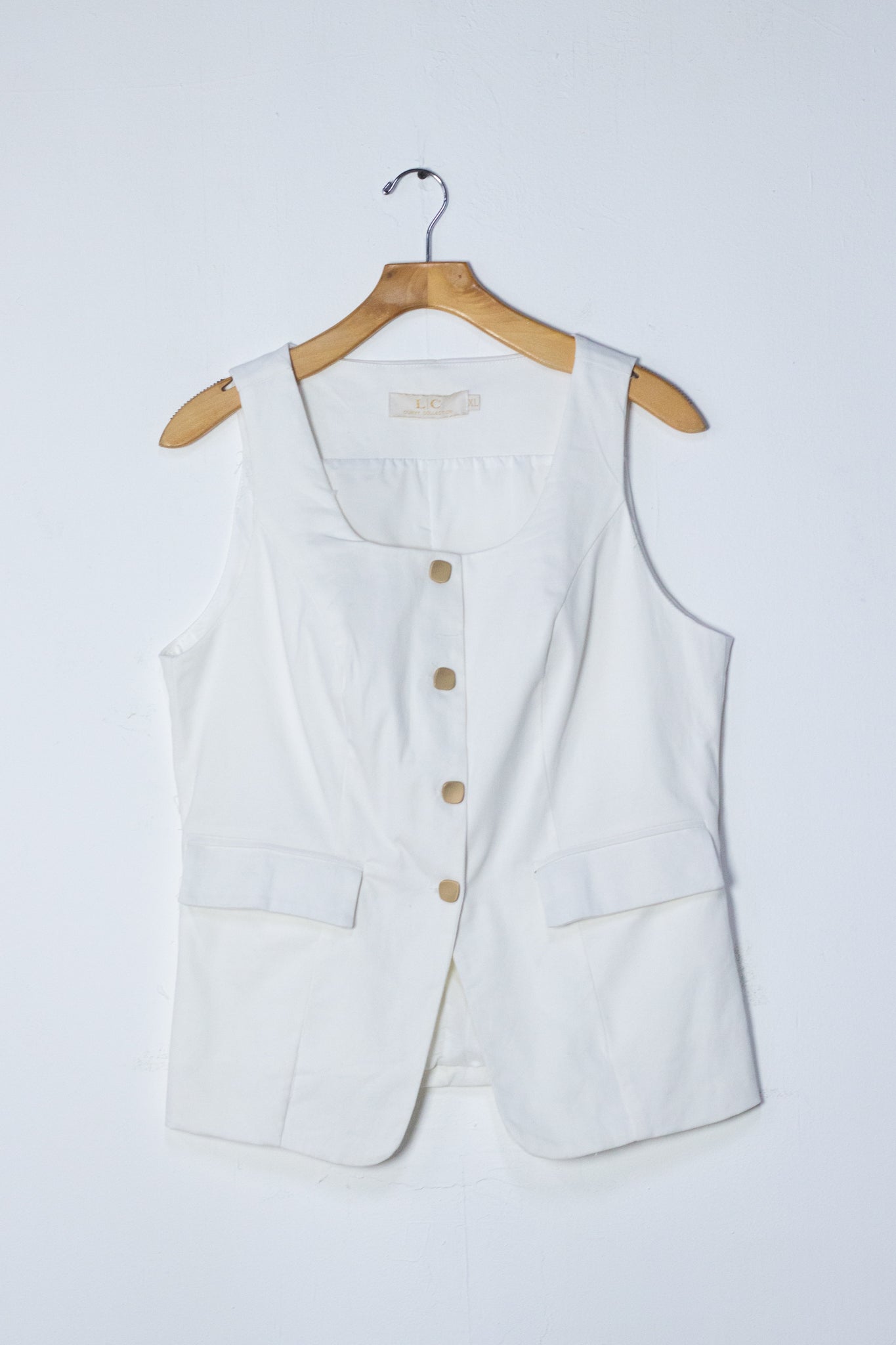 Chaleco liso de vestir blanco