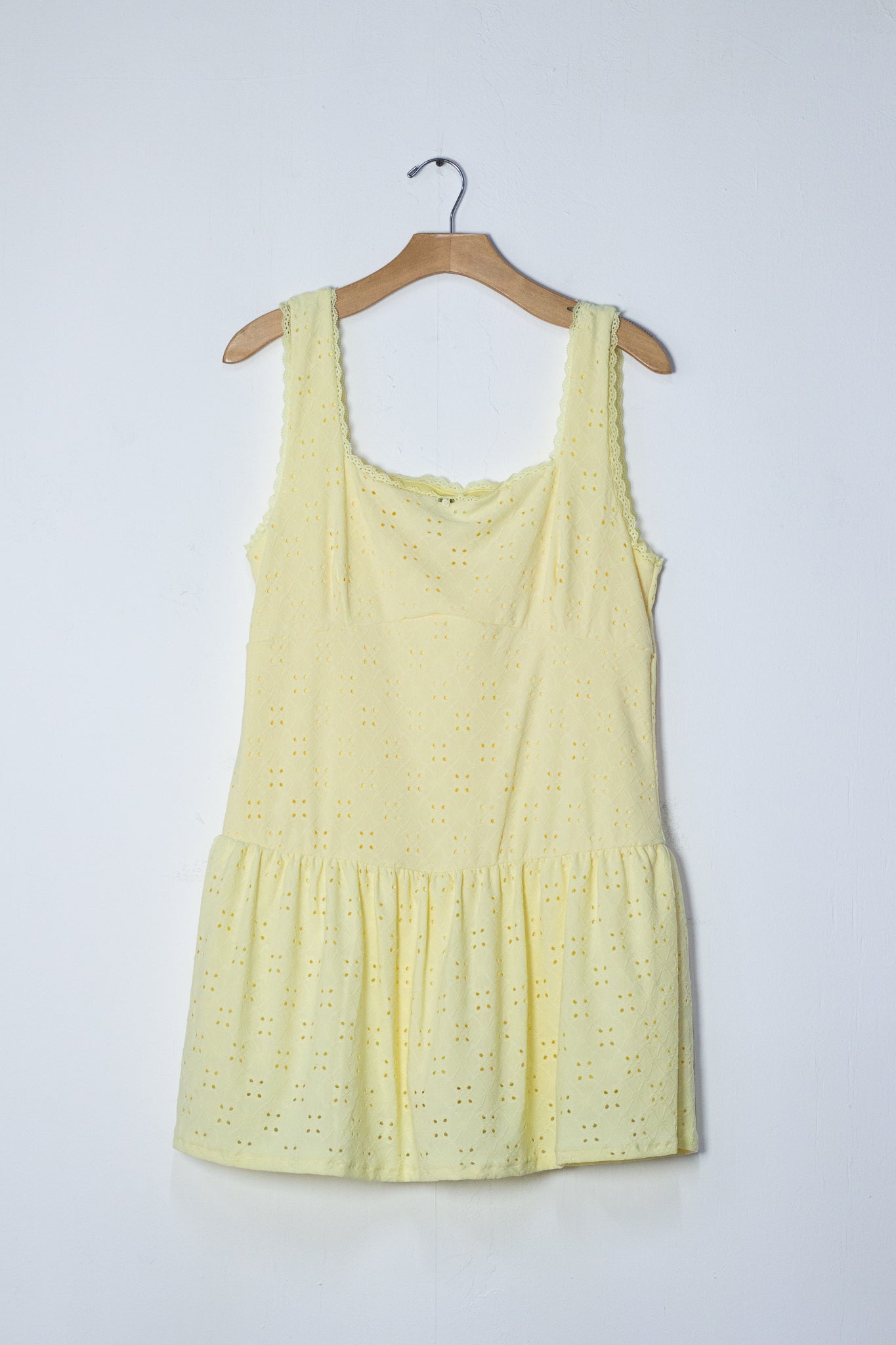 Vestido algodon bordado amarillo