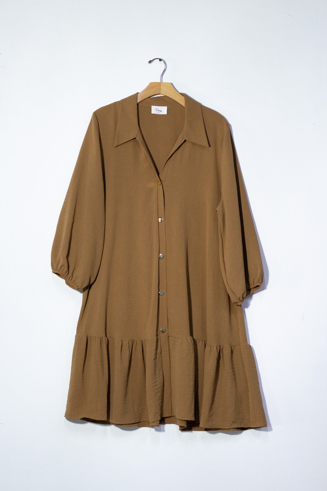 Vestido corto c/lazo cafe