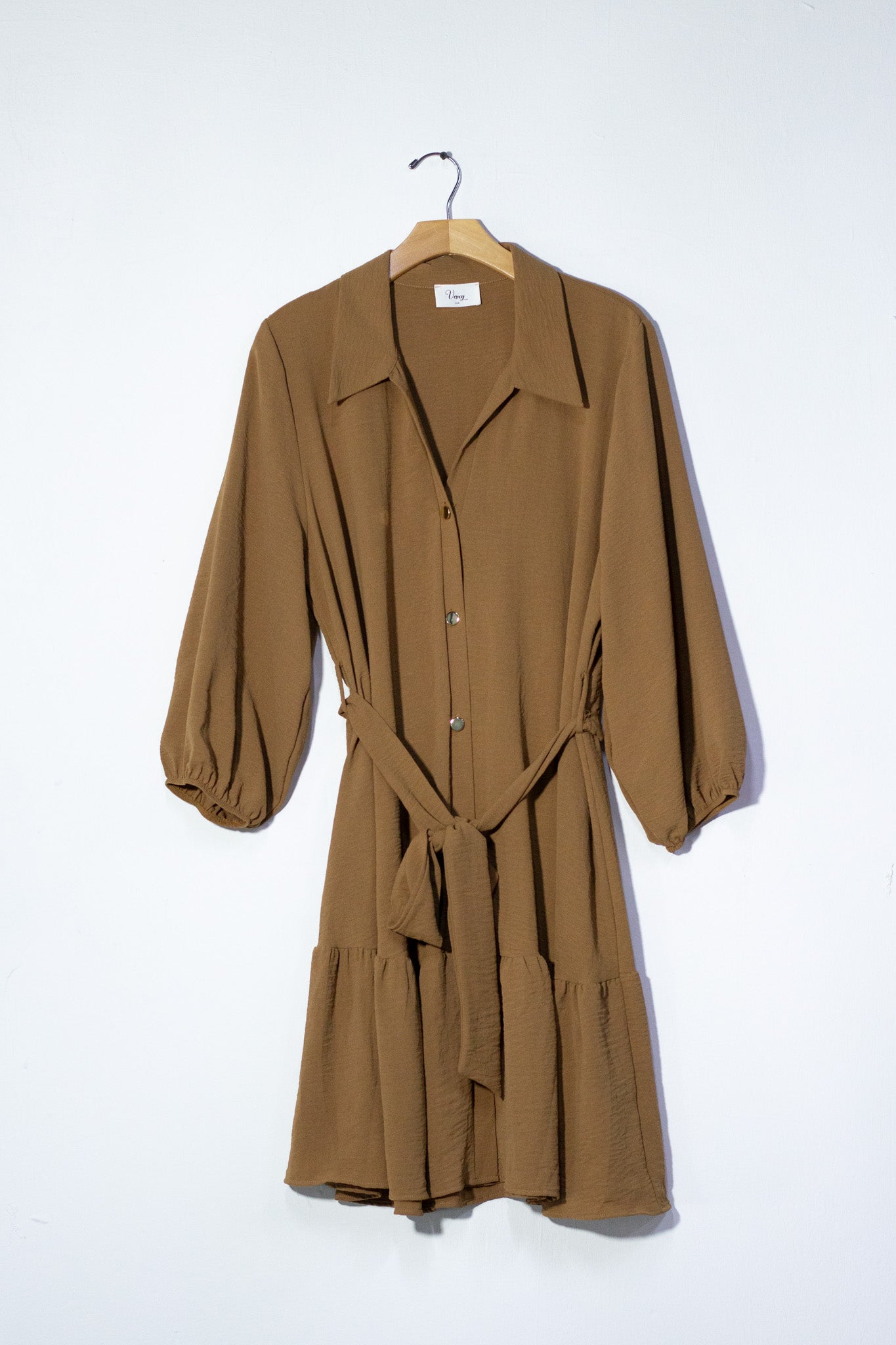 Vestido corto c/lazo cafe