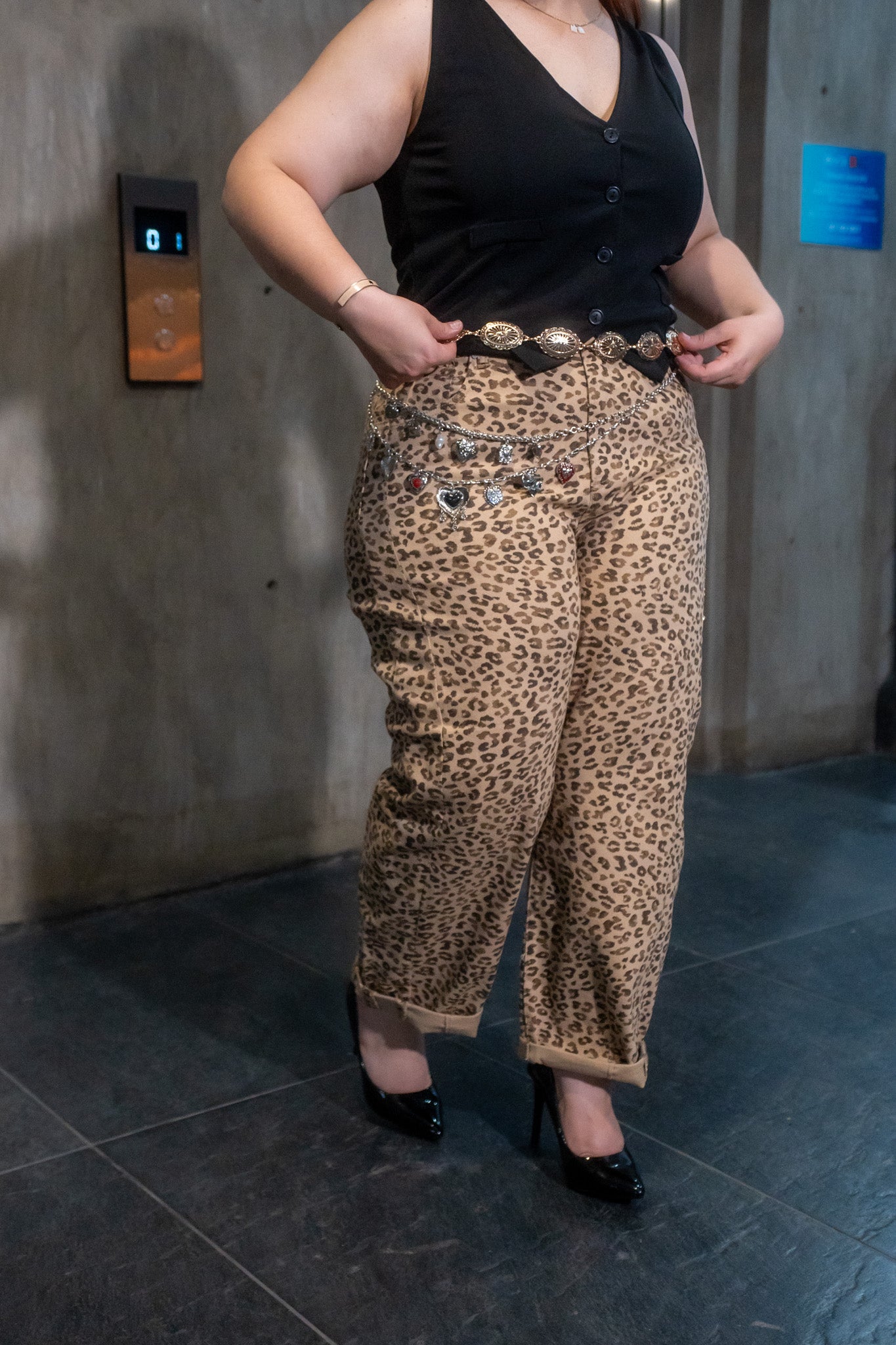 Jeans barrel leopardo