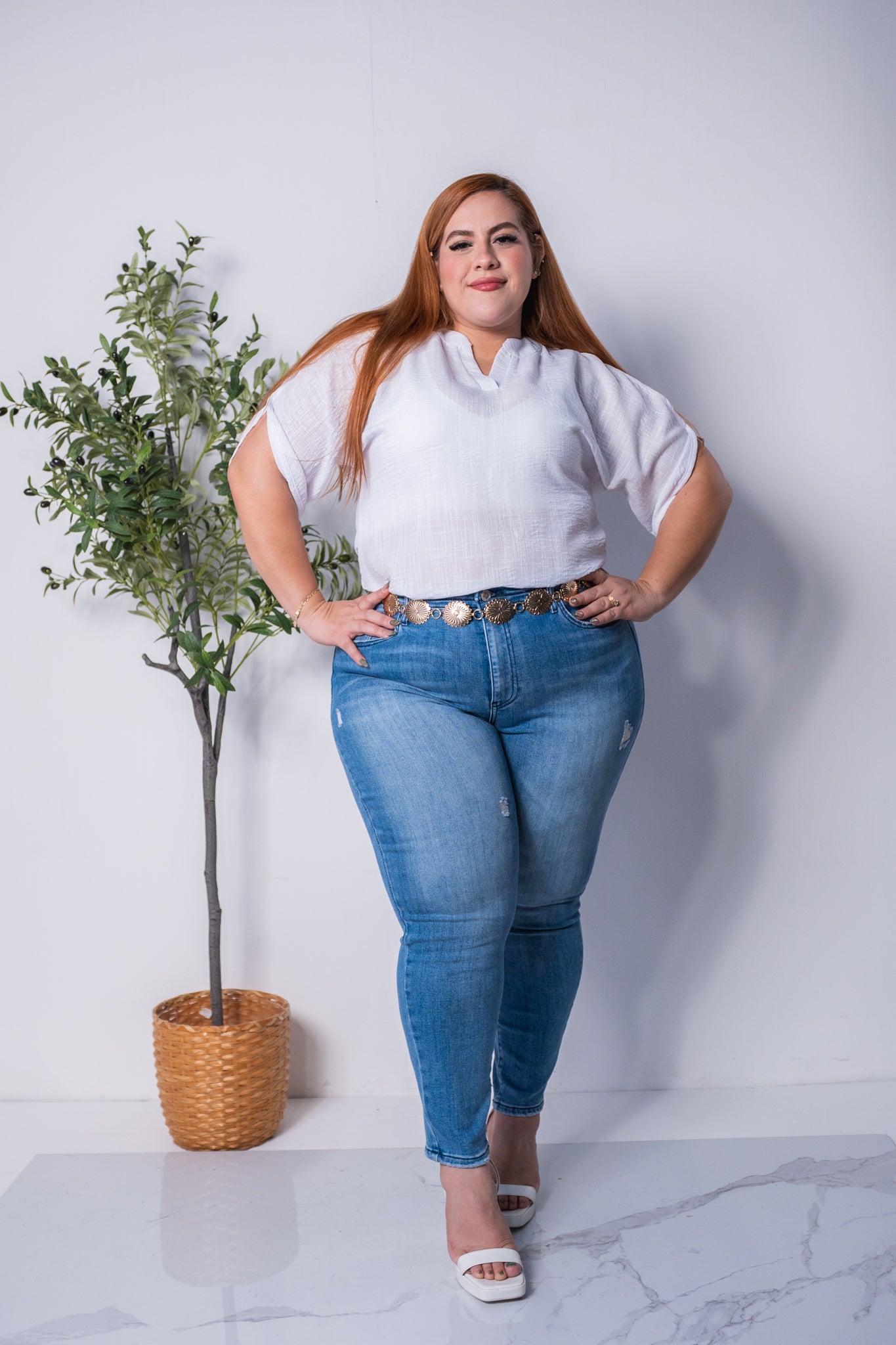 Jans high skinny roto claro