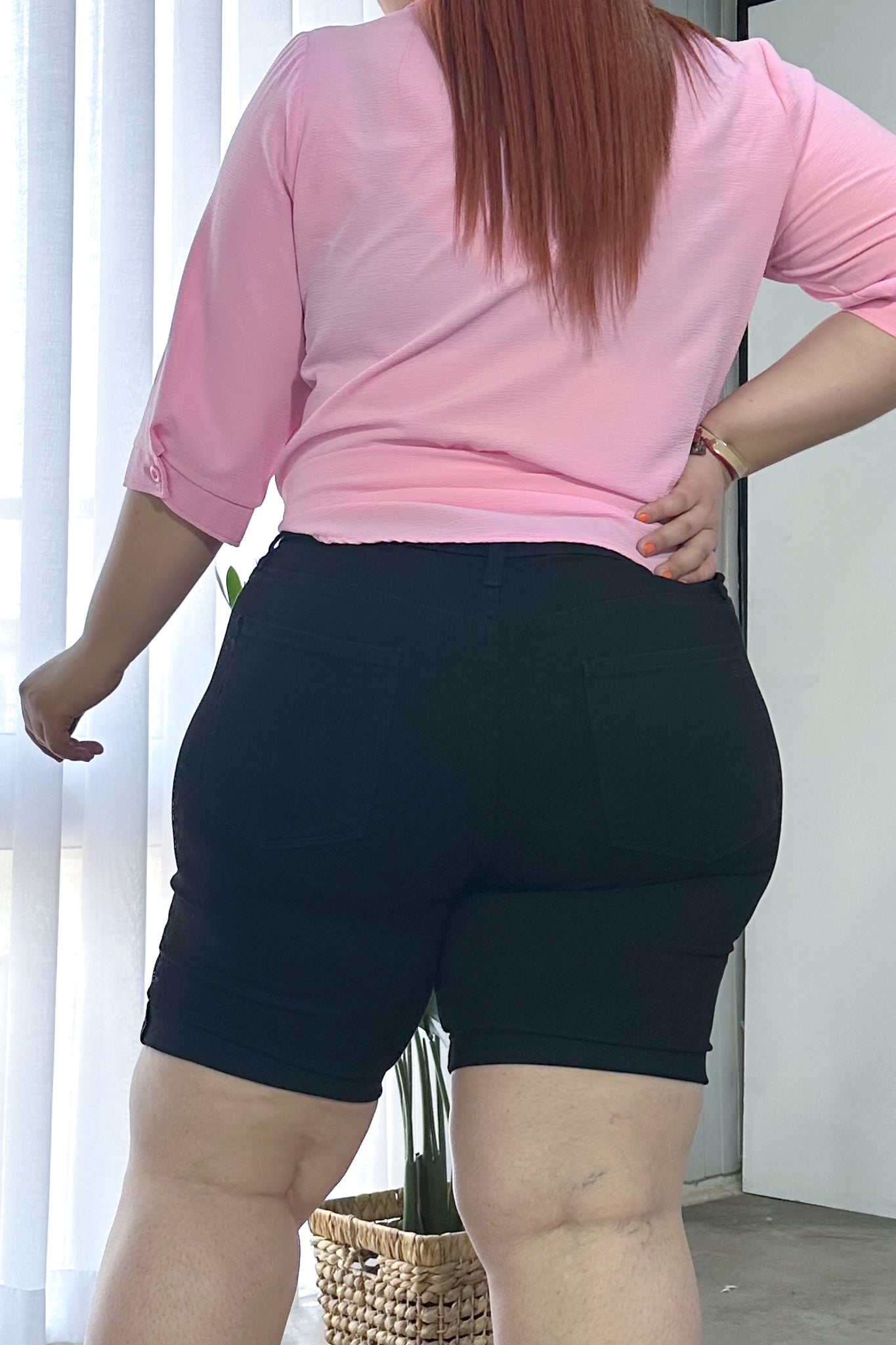 Bermudas mezclilla negro